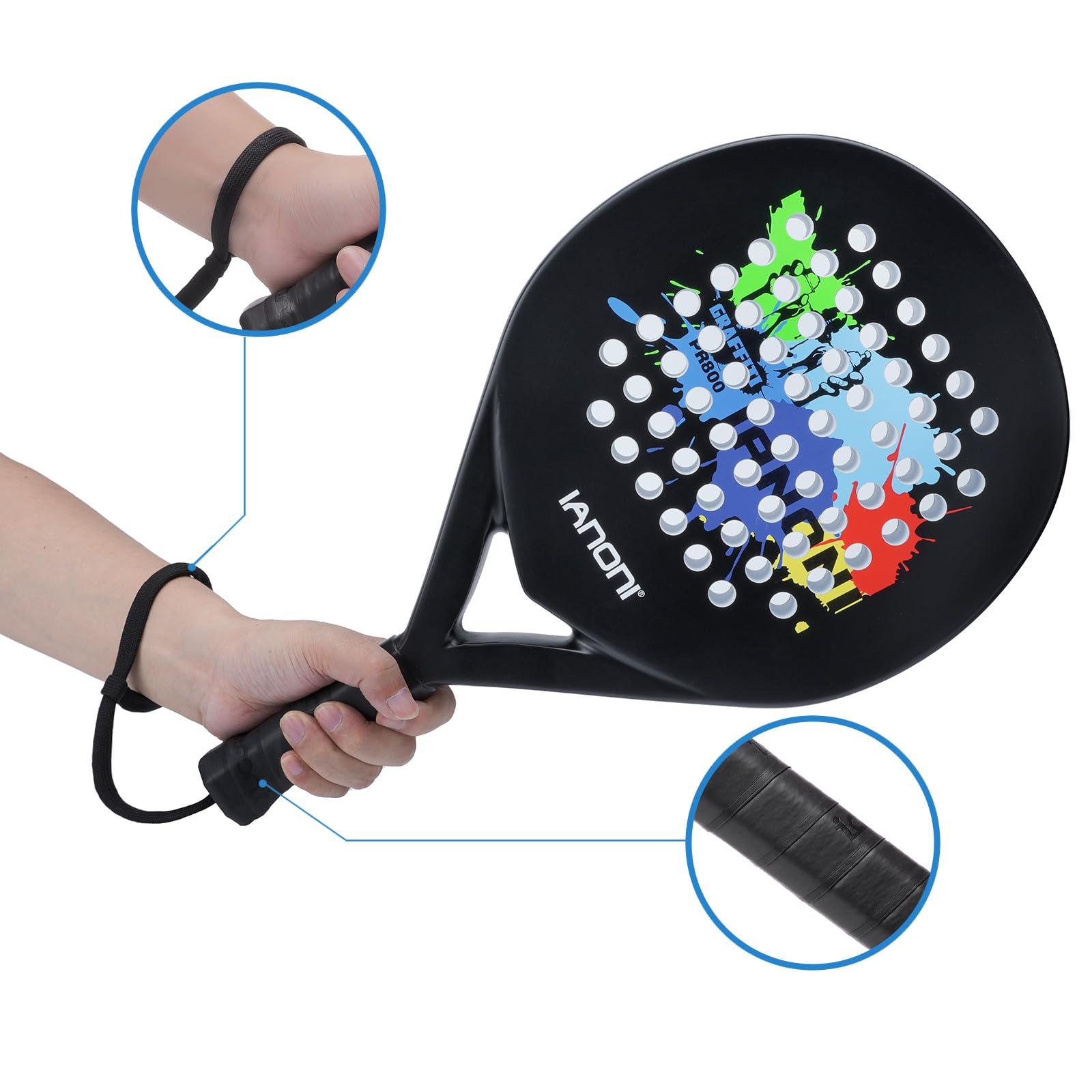 Carbon Fiber Padel Racket with EVA Memory Flex Foam Core - Lightweight Tennis Racquet for Professional & Recreational Players - Perfect for Court Matches & Training Sessions