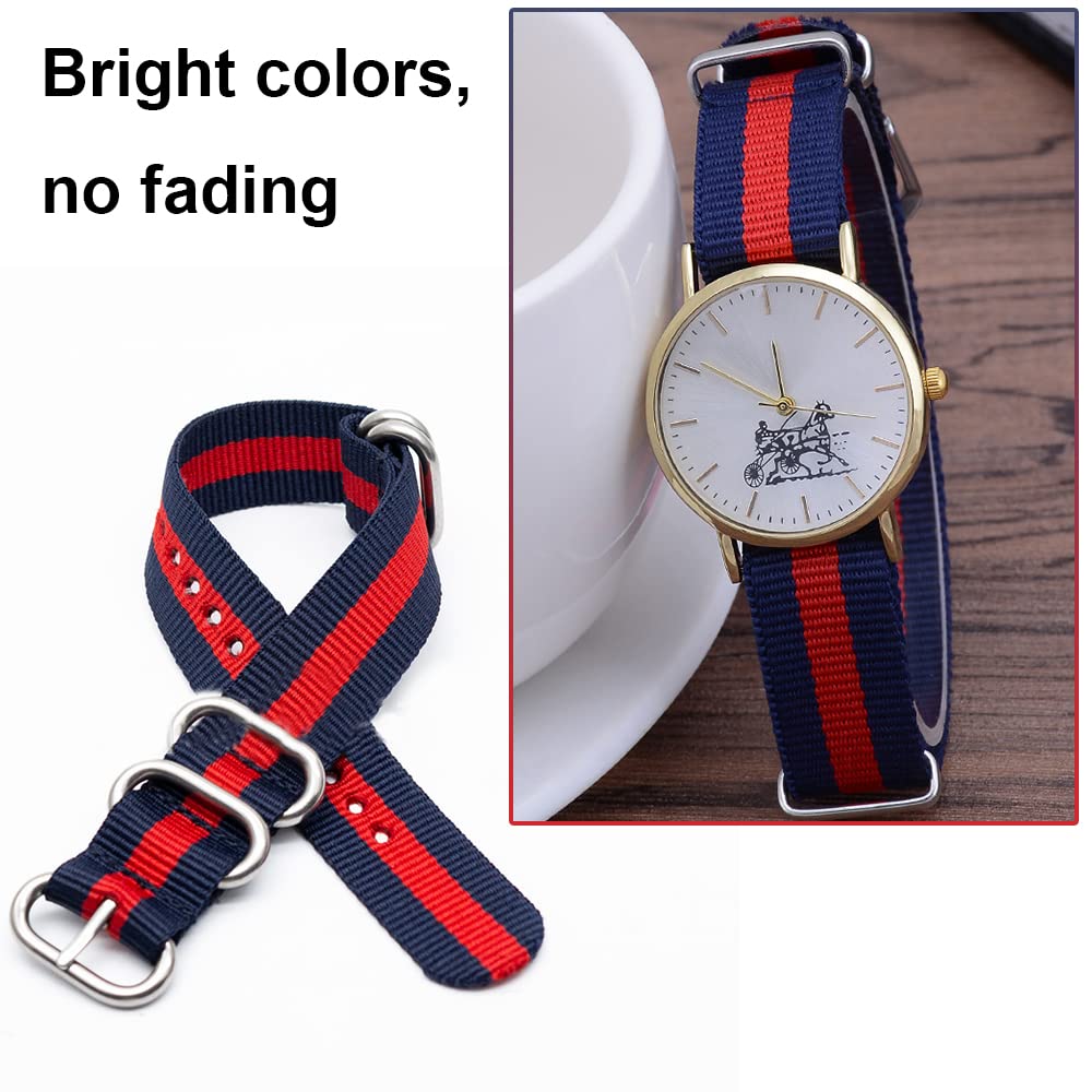 Durable Nylon Watch Strap Replacement - Adjustable 20mm Watch Band for Men & Women - Perfect for Outdoor, Sports & Everyday Wear