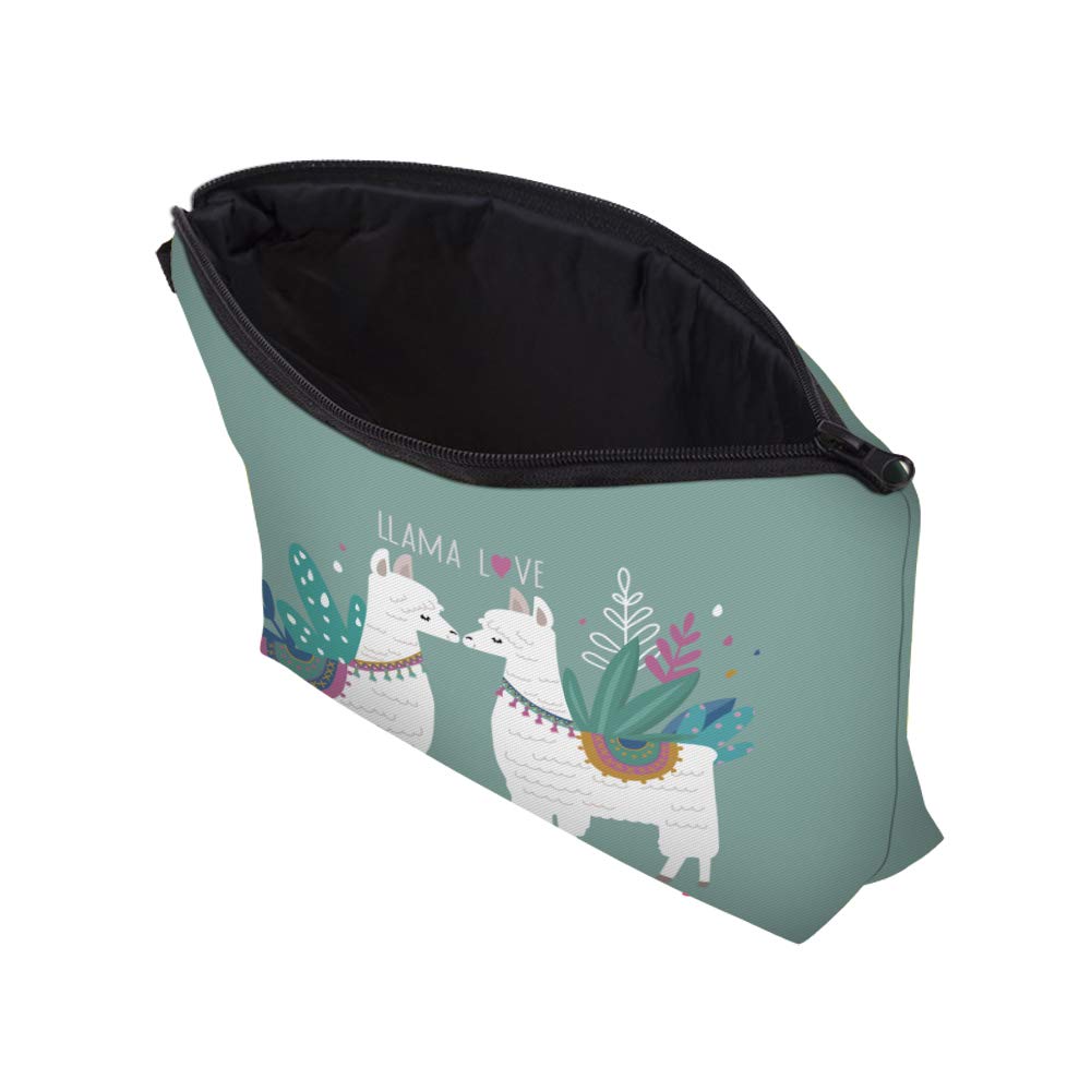 Waterproof Small Makeup Bag with Cute Llama Print - Travel Cosmetic Case for Women | Perfect for Travel, Gym, and Daily Organizer (Llama Gifts 51434)