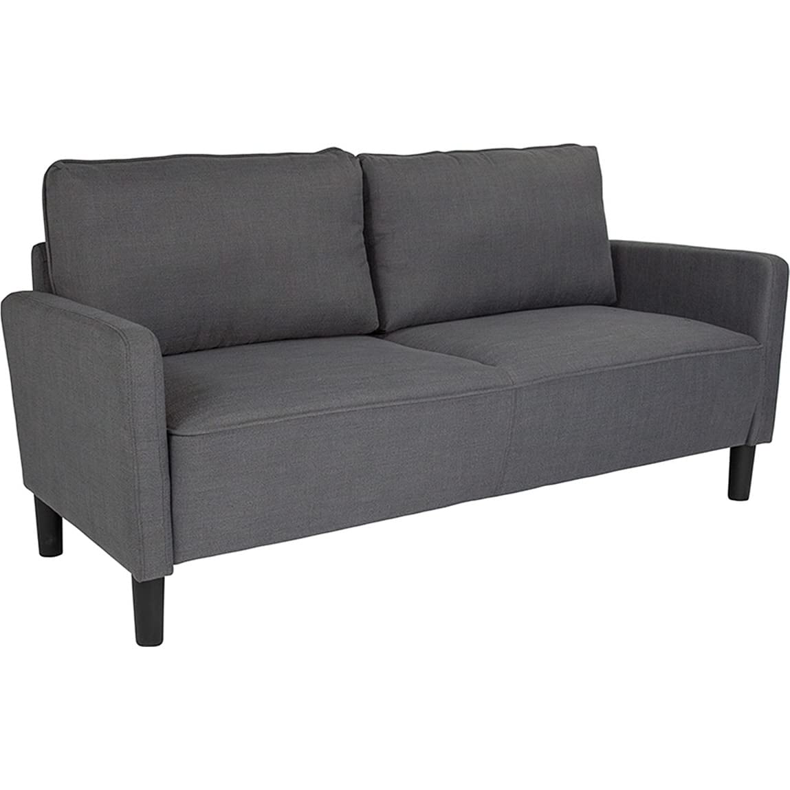 Modern Dark Grey Fabric Sofa - Comfortable & Stylish Living Room Furniture for Small Spaces | Perfect for Apartments, Condos & Cozy Homes