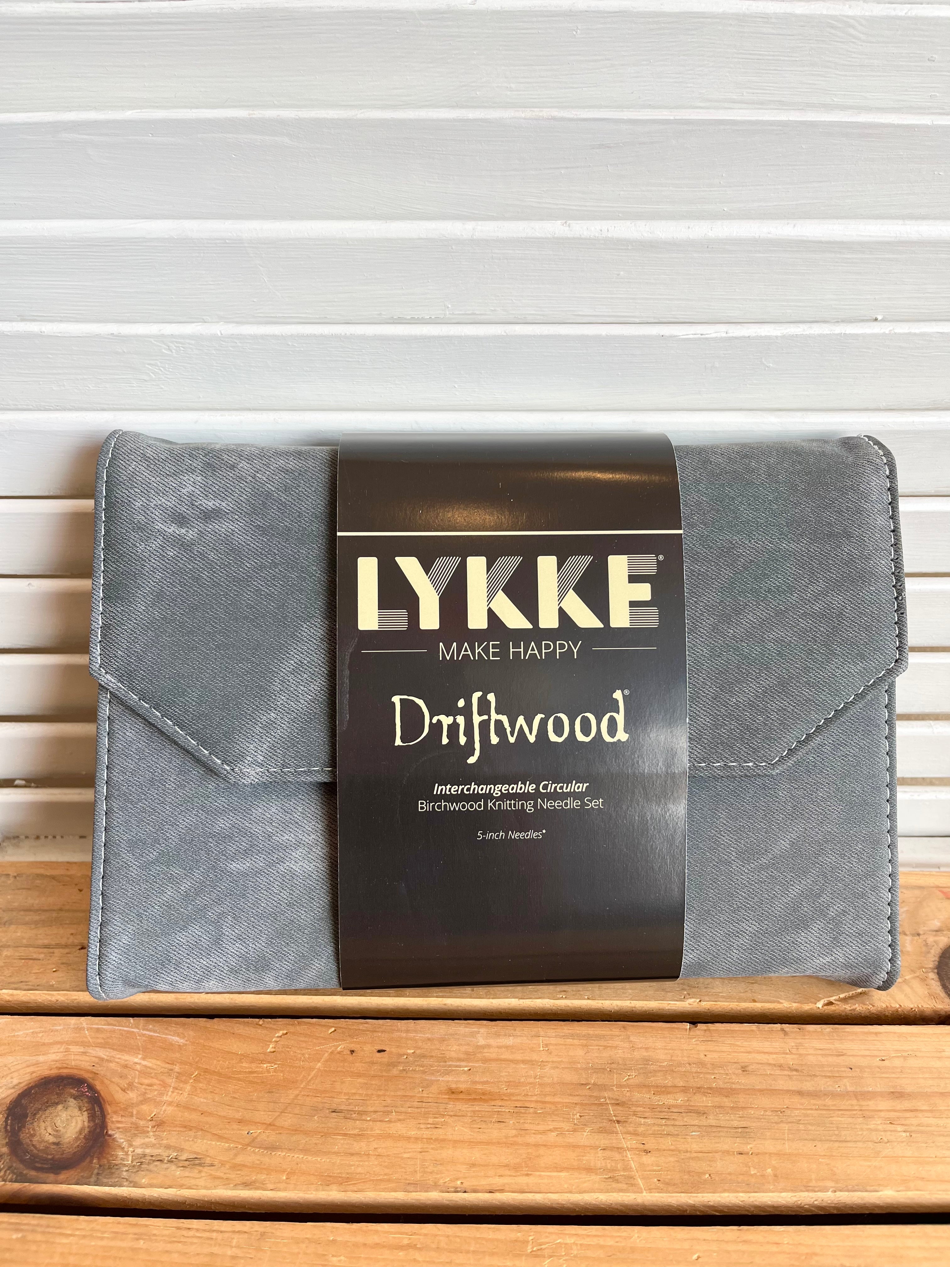 Lykke Driftwood 5-Piece Interchangeable Knitting Needle Set - Perfect for Crochet, Knitting Projects & DIY Crafts