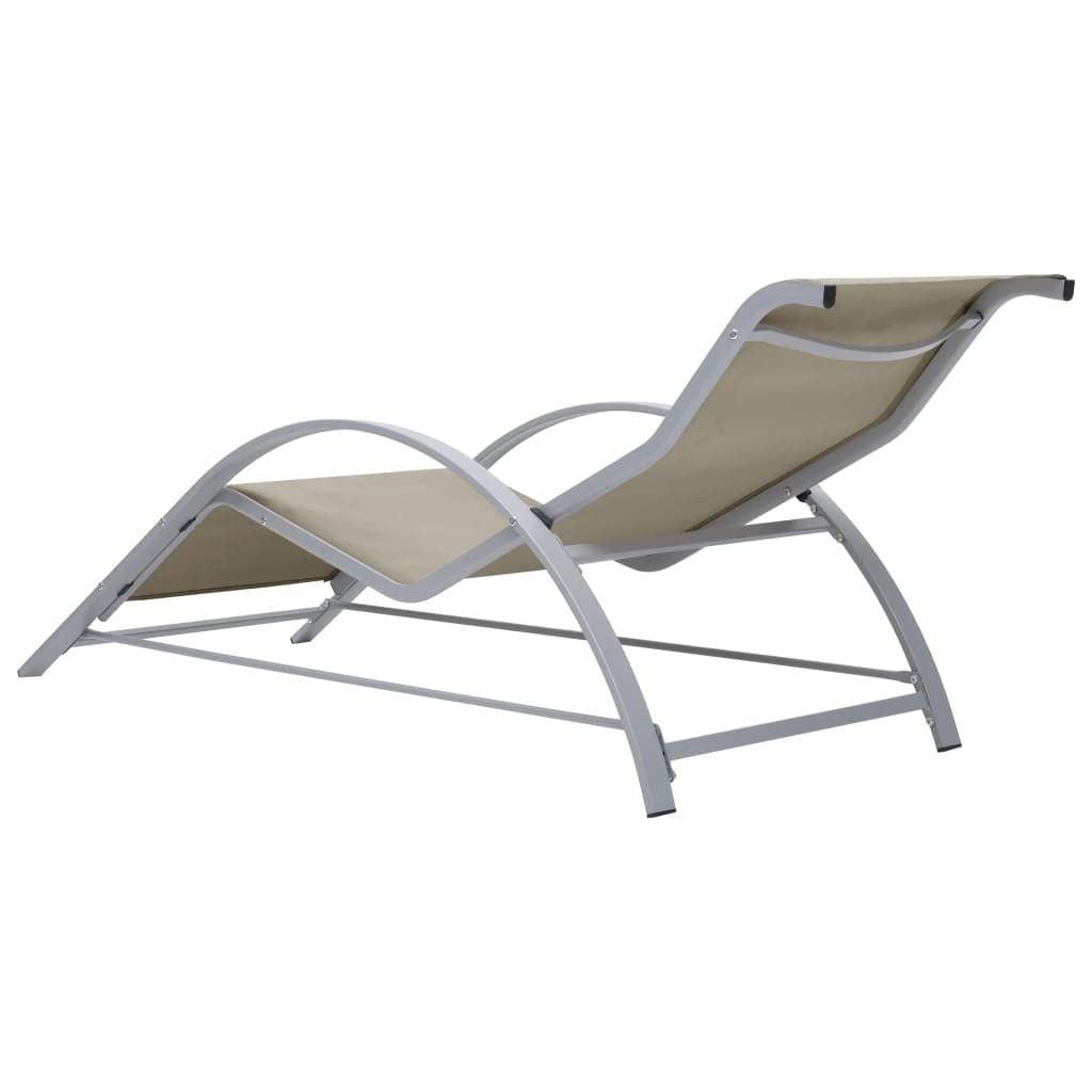 2-Pack Premium Sun Loungers - Outdoor Patio Lounge Chairs with Side Table - Aluminum Frame Cream Color - Perfect for Poolside, Beach, Balcony & Backyard Relaxation | Durable Weather-Resistant Pool Deck Furniture for Adults