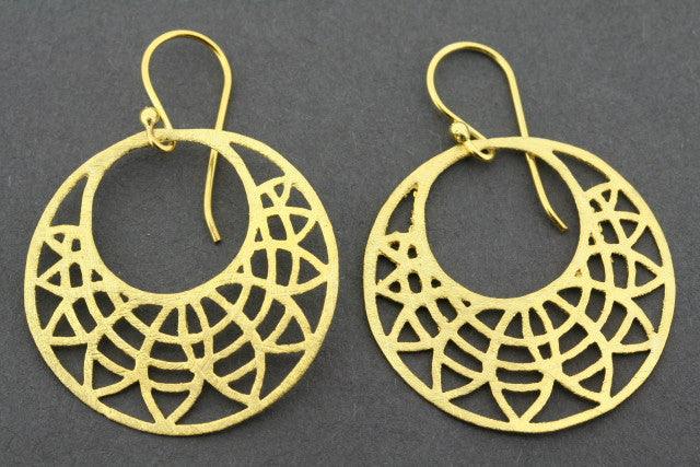 Elegant Gold Plated Circle Cutout Earrings for Women - Perfect for Parties, Weddings & Everyday Wear