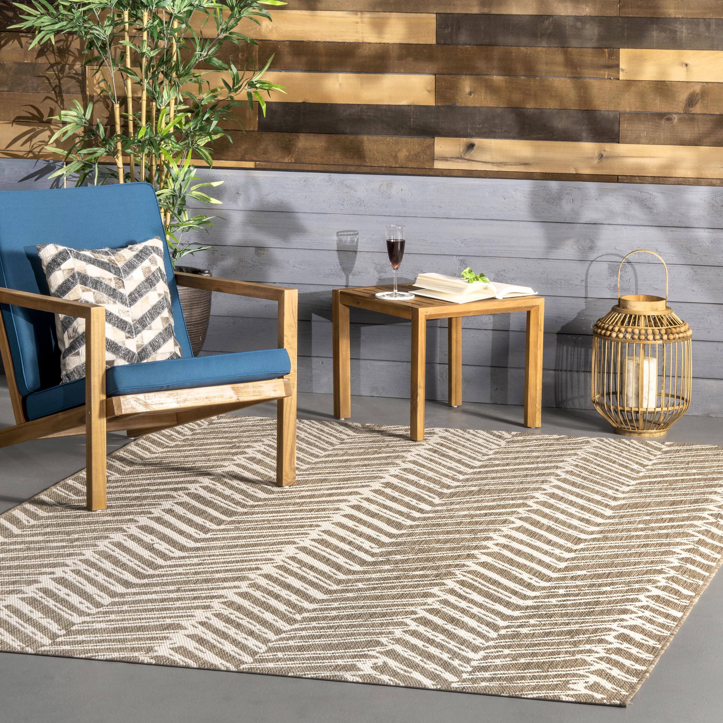 nuLOOM 6' x 9' Outdoor Performance Area Rug - OEKO-TEX Certified, Weather & Fade Resistant, High-Traffic Durable - Perfect for Patio, Deck, Balcony & Poolside Use