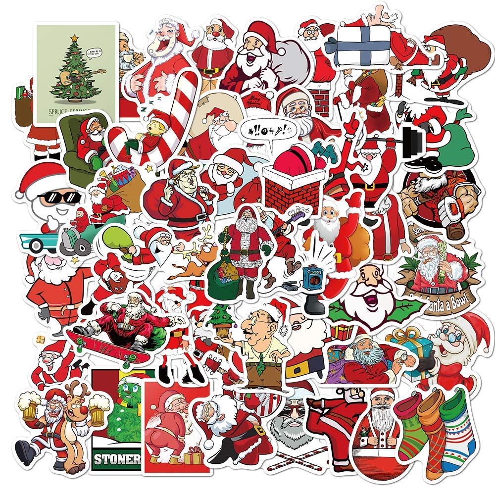 50PCS Christmas Stickers - Cute Holiday Decals for Water Bottles, Laptops, Gifts & Crafts | Perfect for DIY Projects, Scrapbooking & Christmas Decorations