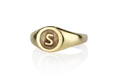 Custom Engraved Initial Ring for Women - 14k Gold Filled Personalized Signet Ring, Pinky Ring & Statement Jewelry - Handmade Engraved Letter Ring - Timeless Gift for Her - Perfect for Anniversaries, Birthdays & Special Occasions