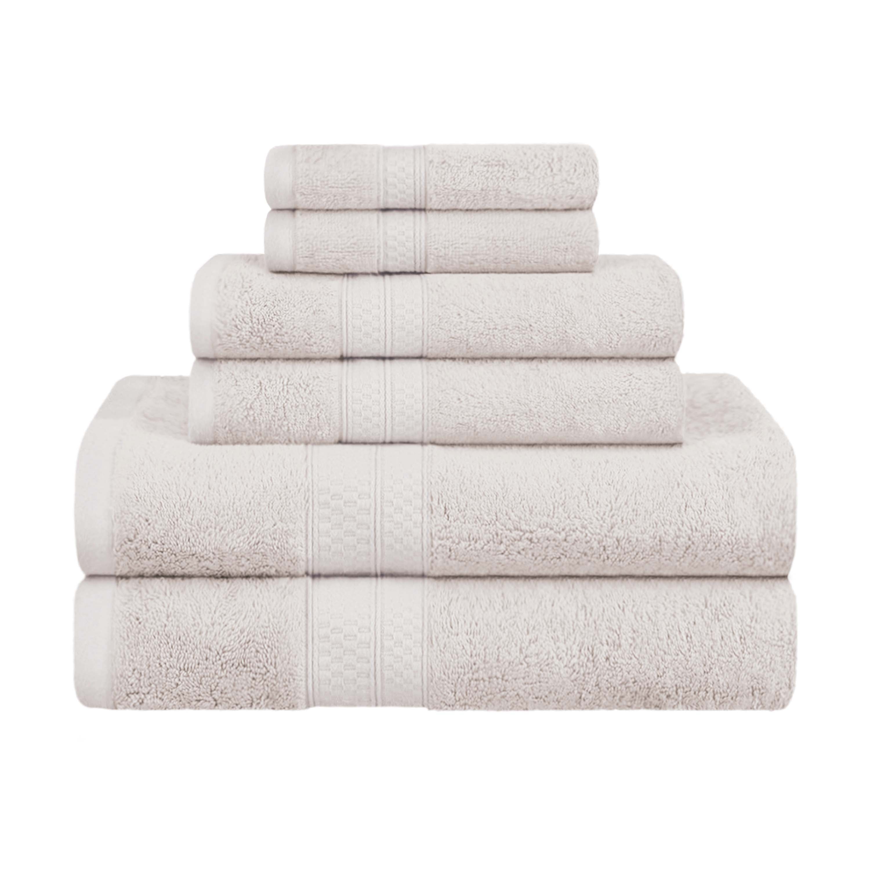 Ultra Soft Rayon Bamboo Cotton Blend 6-Piece Towel Set | Bath, Spa & Beach Towels | Luxurious & Absorbent for Home & Travel