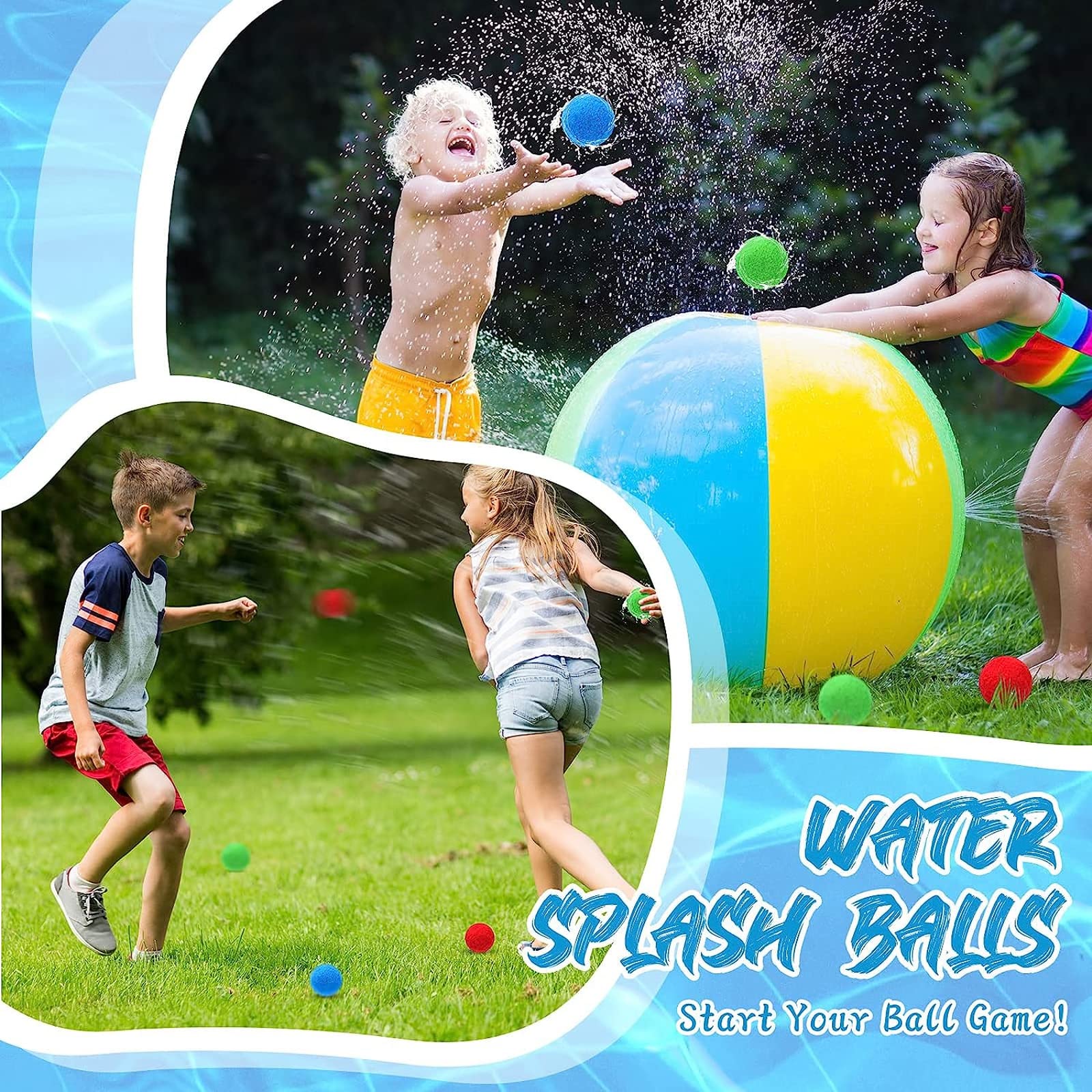 **36 Pack Reusable Sponge Water Balloons - Colorful Splash Balls for Water Games, Pool Parties, Beach Fun & Outdoor Activities**