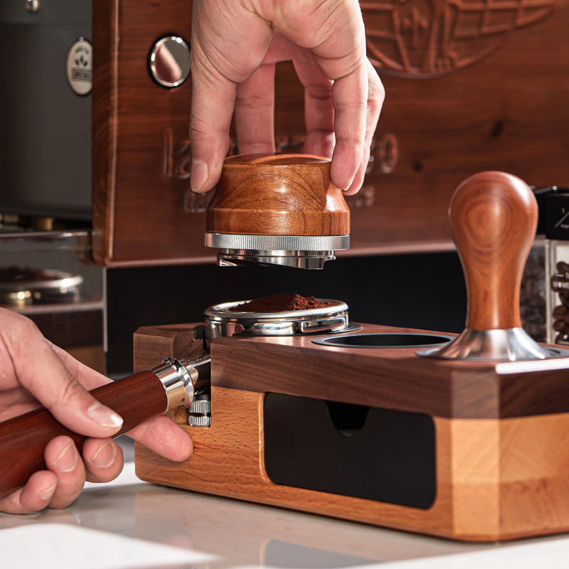 Premium Espresso Tamping Station with Storage Drawer - Barista Coffee Accessories for Home & Professional Use - Perfect for Espresso Preparation & Coffee Station Organization