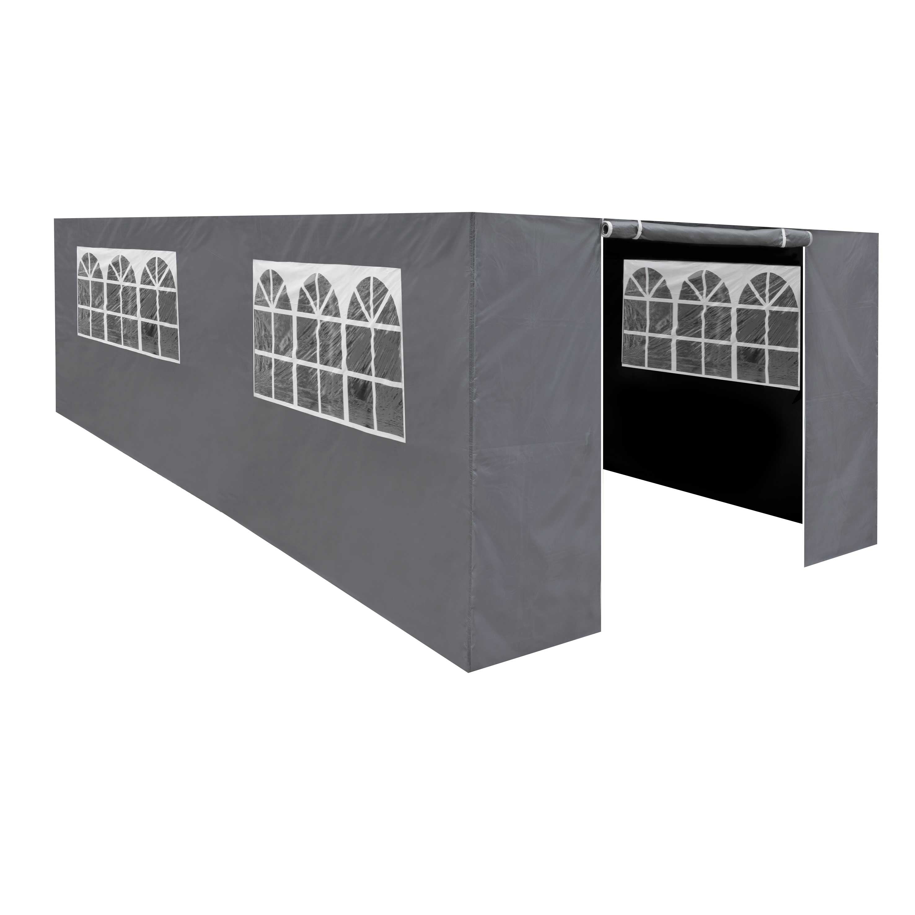 Premium Waterproof Gazebo Side Walls with Doors & Windows - Fits 3x6m Canopy Tents - Durable Grey DG157 for Outdoor Parties, Weddings & Backyard Events