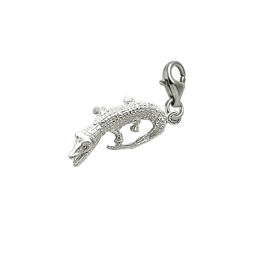 Alligator Charm with Lobster Claw Clasp - Jewelry Charms for Bracelets & Necklaces - Perfect for DIY Jewelry Making, Gifts, and Fashion Accessories