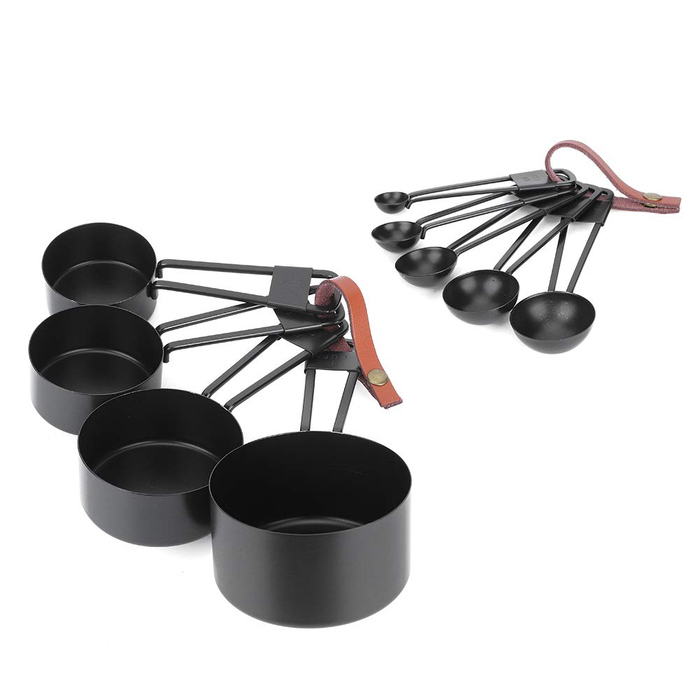 SOONHUA 9-Piece Stainless Steel Measuring Cups and Spoons Set - Essential Kitchen Tools for Precise Baking, Cooking & Meal Prep - Perfect for Home Chefs & Bakers