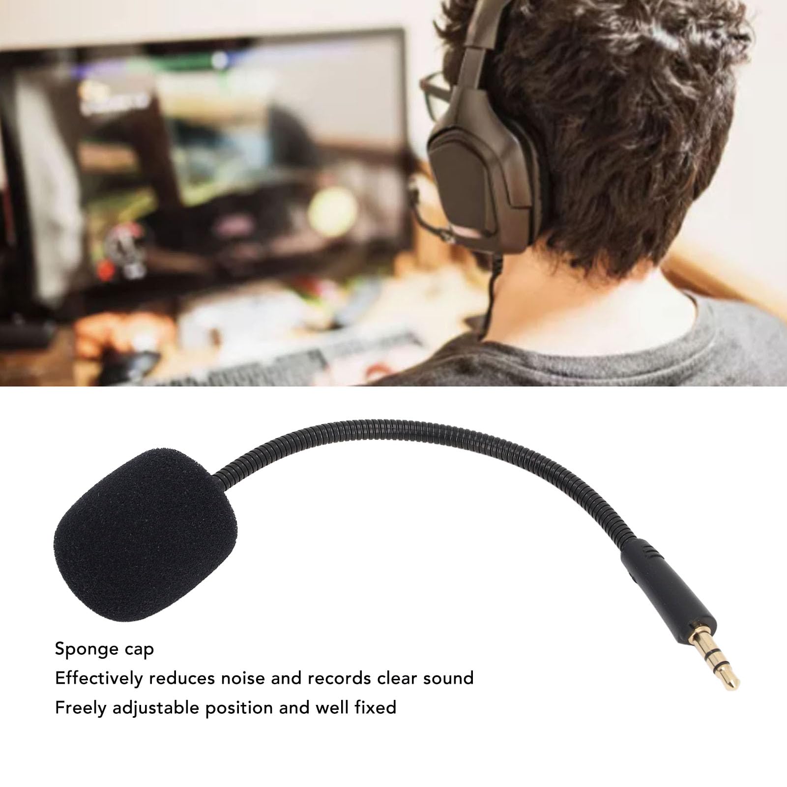 Barracuda X Replacement Gaming Microphone - 3.5mm Gold Plated Detachable Noise Cancelling Boom Mic with Foam Windscreen | Perfect for Streaming, Online Gaming & Voice Chat Accessories