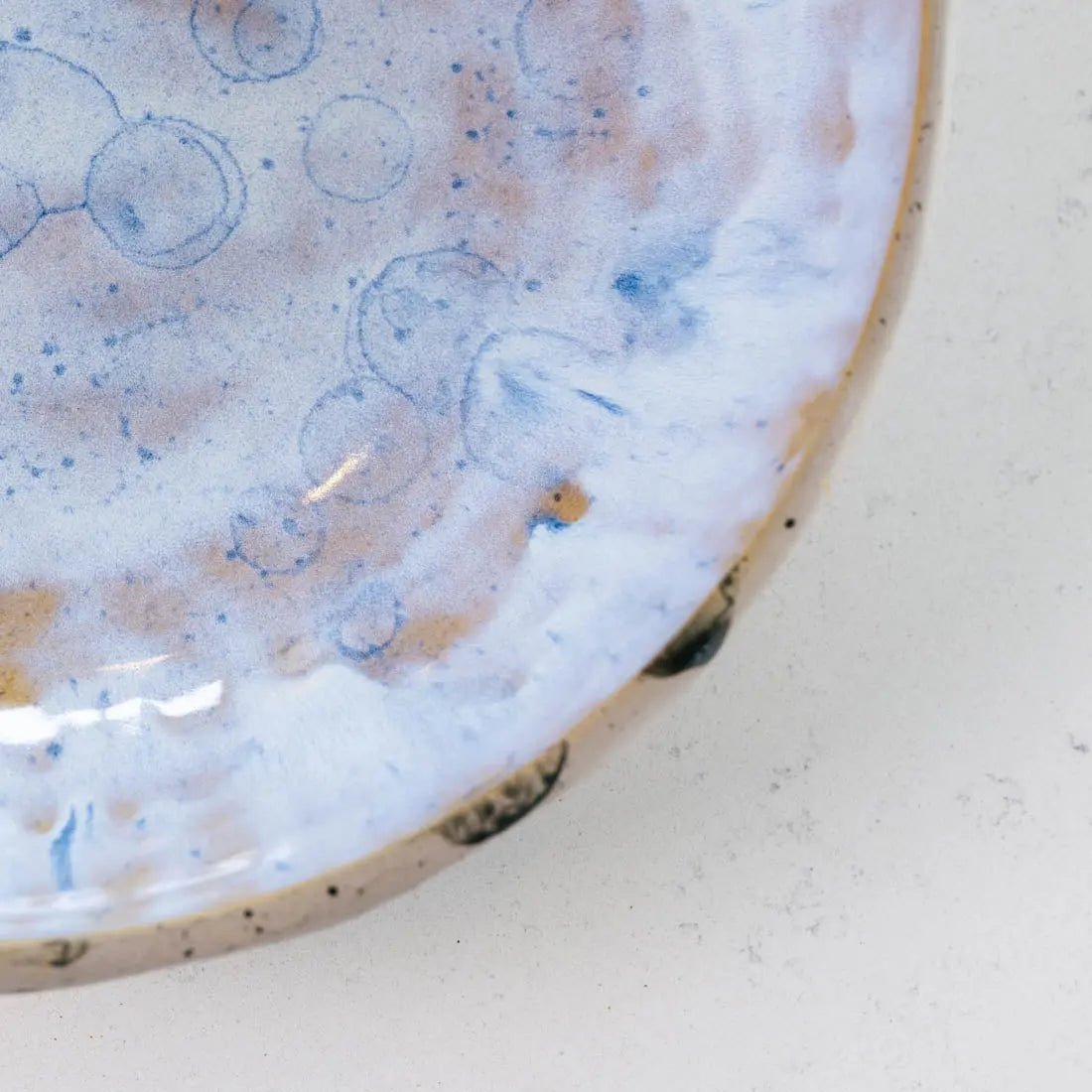 XXL Gray Stoneware Serving Bowl with Bubble Splatter Design - Creative Collection for Dinner Parties, Entertaining & Home Decor