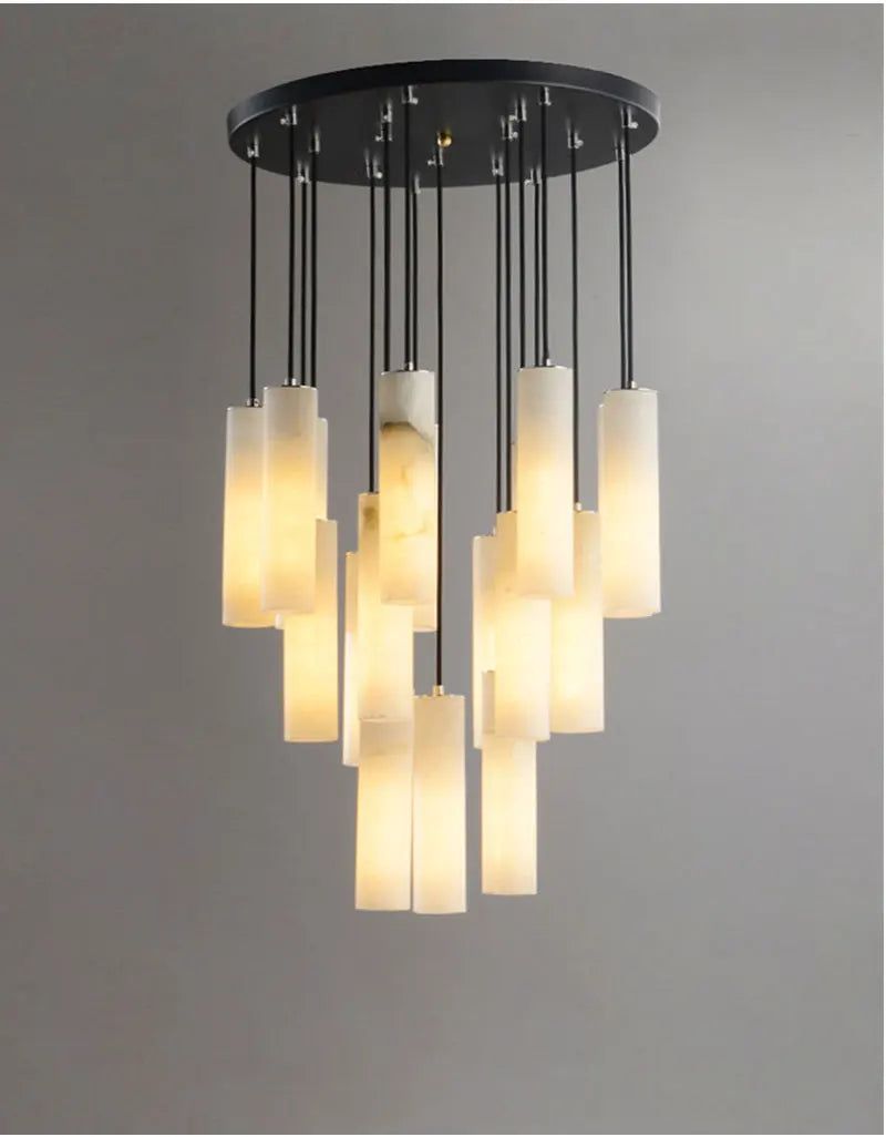 Modern Marble Pendant Light for Bedroom - Contemporary Handcrafted Hanging Fixture with Adjustable Cord - Perfect for Bedside, Dining Room, or Living Room Lighting Decor