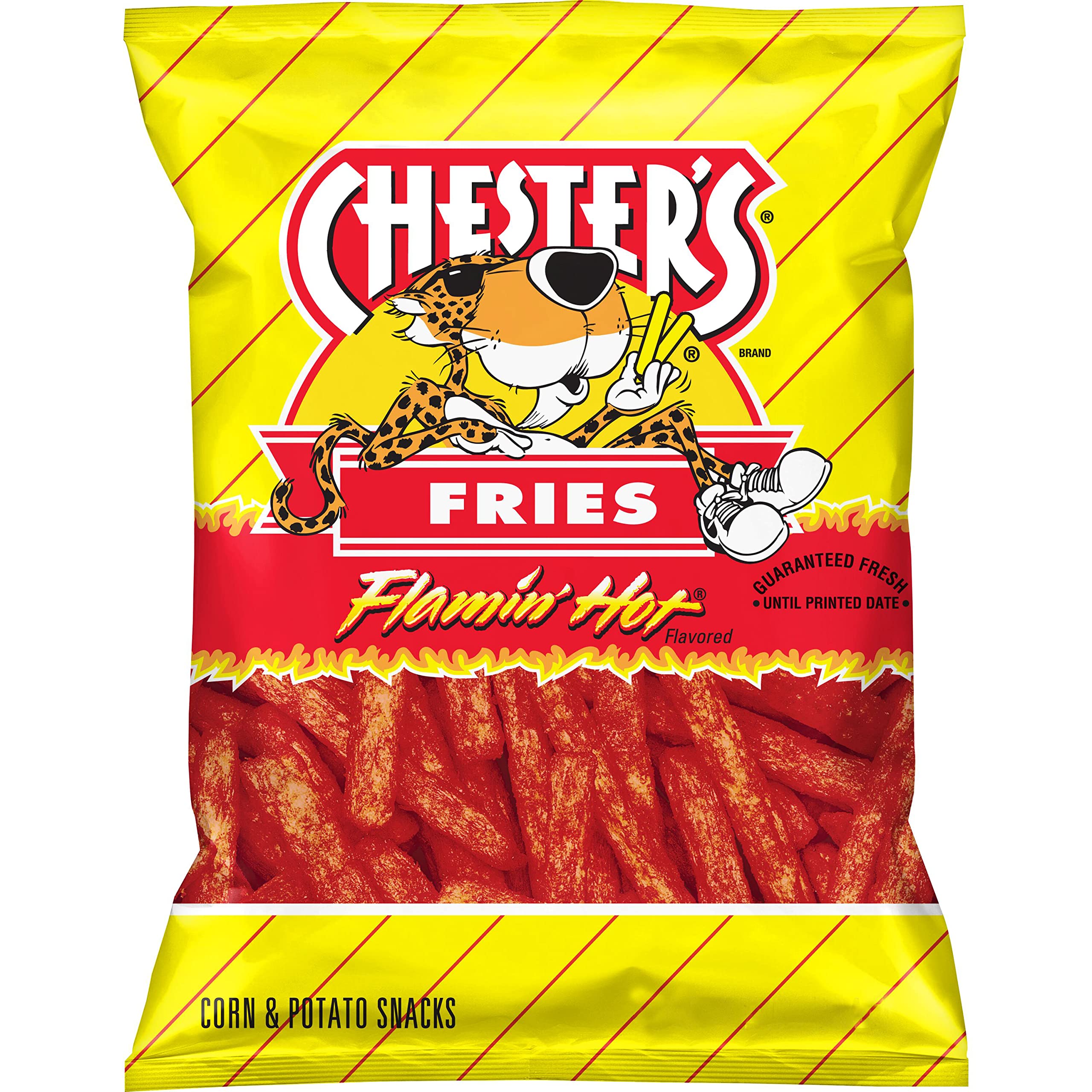 Chester's Flamin' Hot Fries - Spicy Corn & Potato Snacks (5.25 Oz Bag) | Perfect for Parties, Movie Nights & On-the-Go Snacking