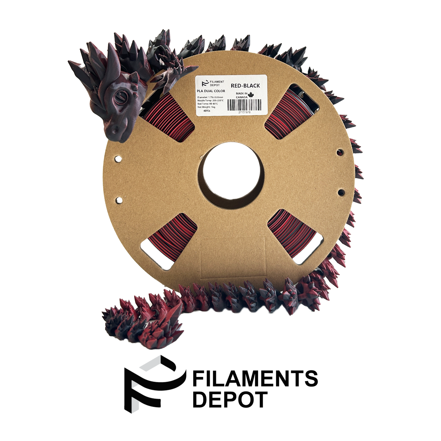 Filaments Depot Premium 1.75mm PLA 3D Printer Filament - Dual Color, 1kg Spool for Smooth Printing | Ideal for Home, School & Office 3D Printing Projects