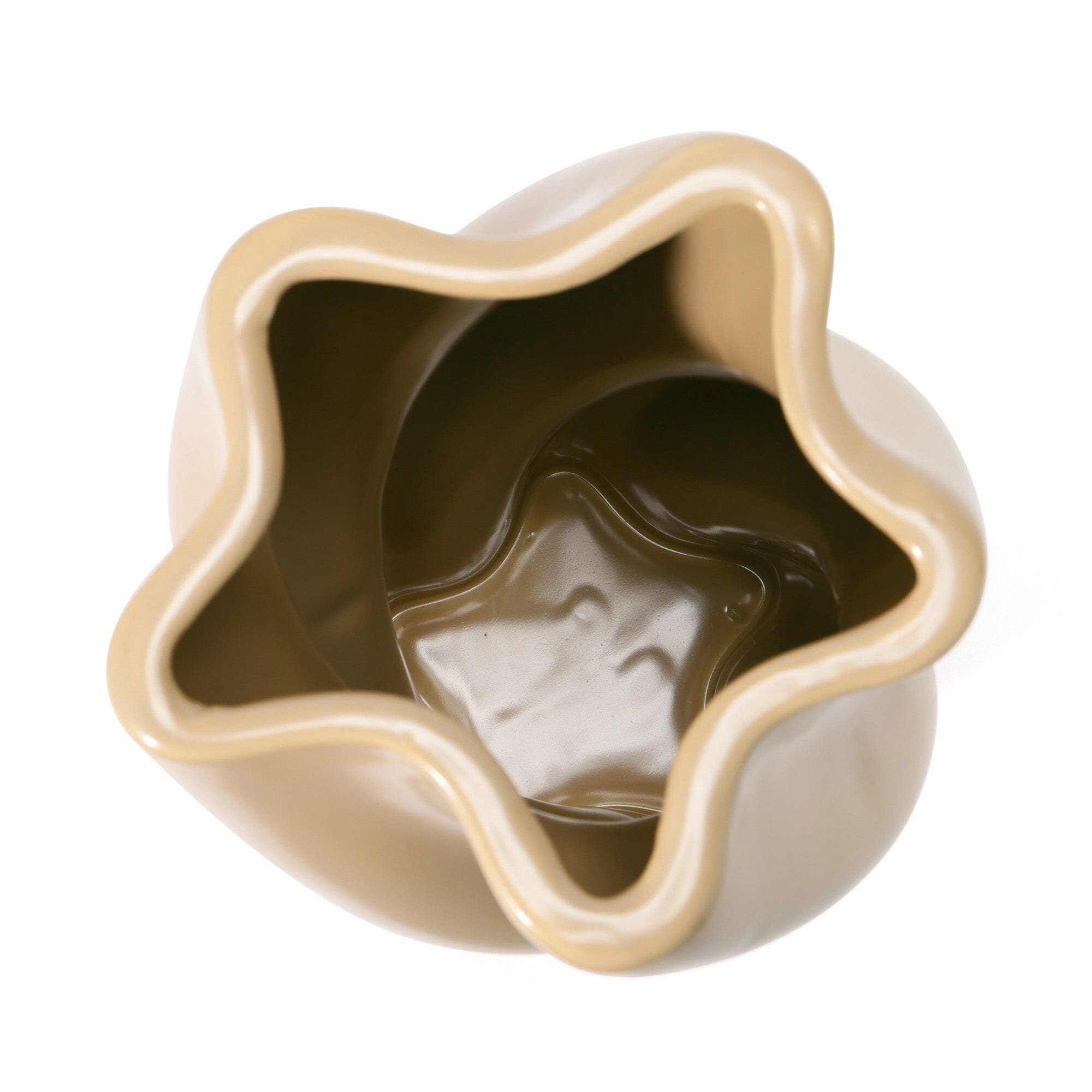 Large Beige Ceramic Twist Flower Vase - Elegant Home Decor for Living Room, Dining Table, Wedding Centerpiece & Gift Idea
