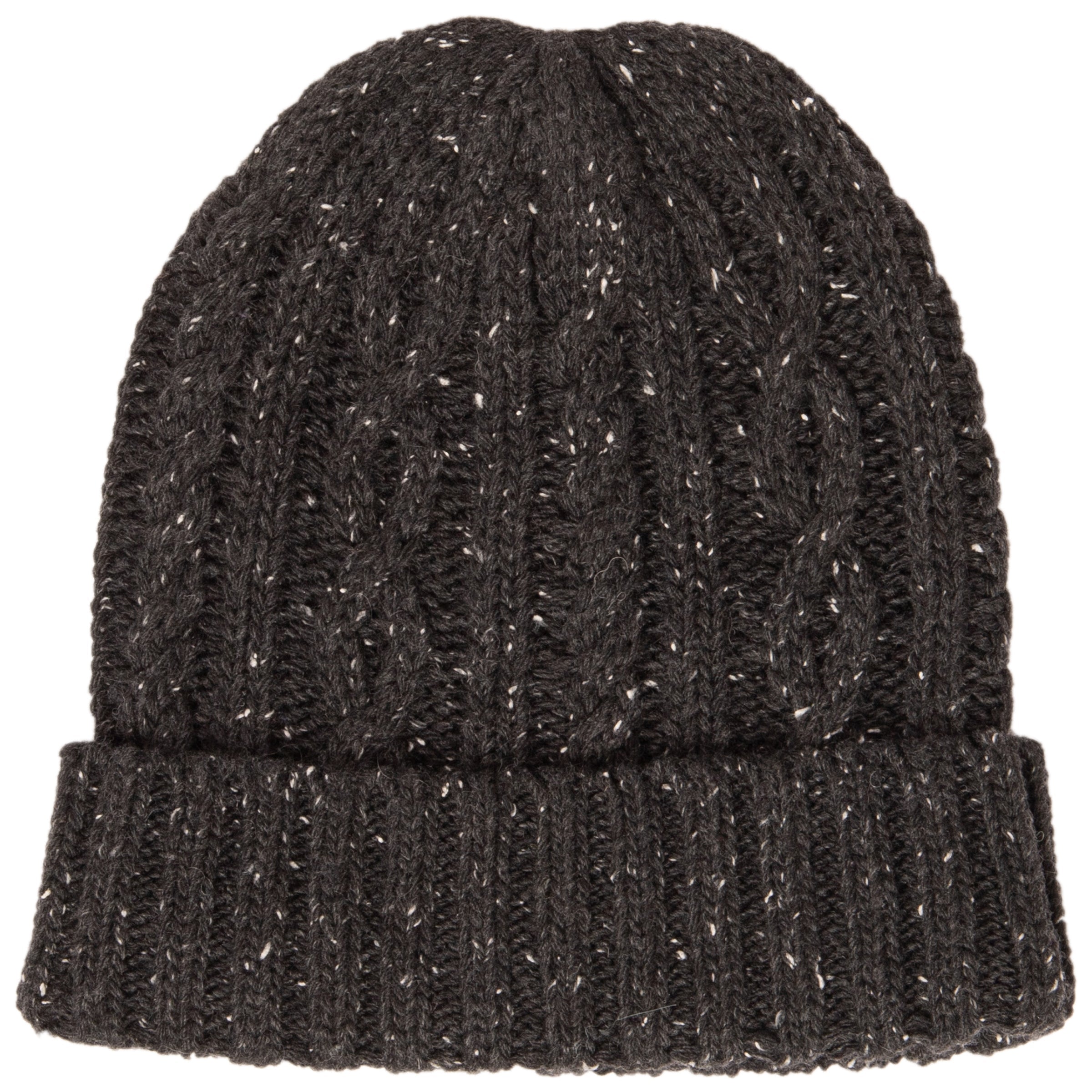 Men's Warm Wool Blend Cable Knit Cuffed Beanie Hat for Winter Outdoor Activities - Hiking, Skiing & Snowboarding