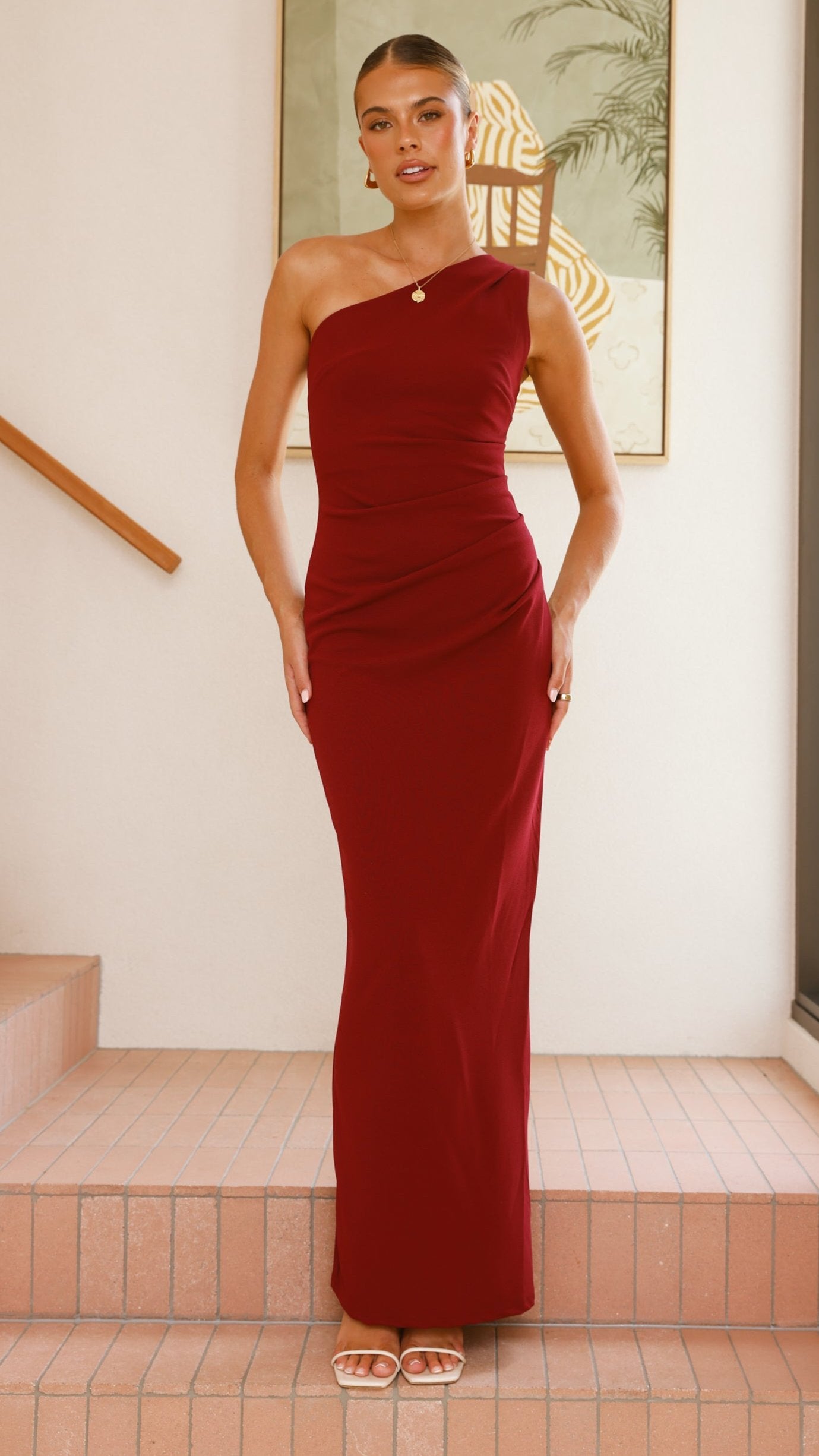Cataleya Women's Maxi Dress - Elegant Long Flowy Wine Red Dress for Summer, Beach, Parties & Special Occasions