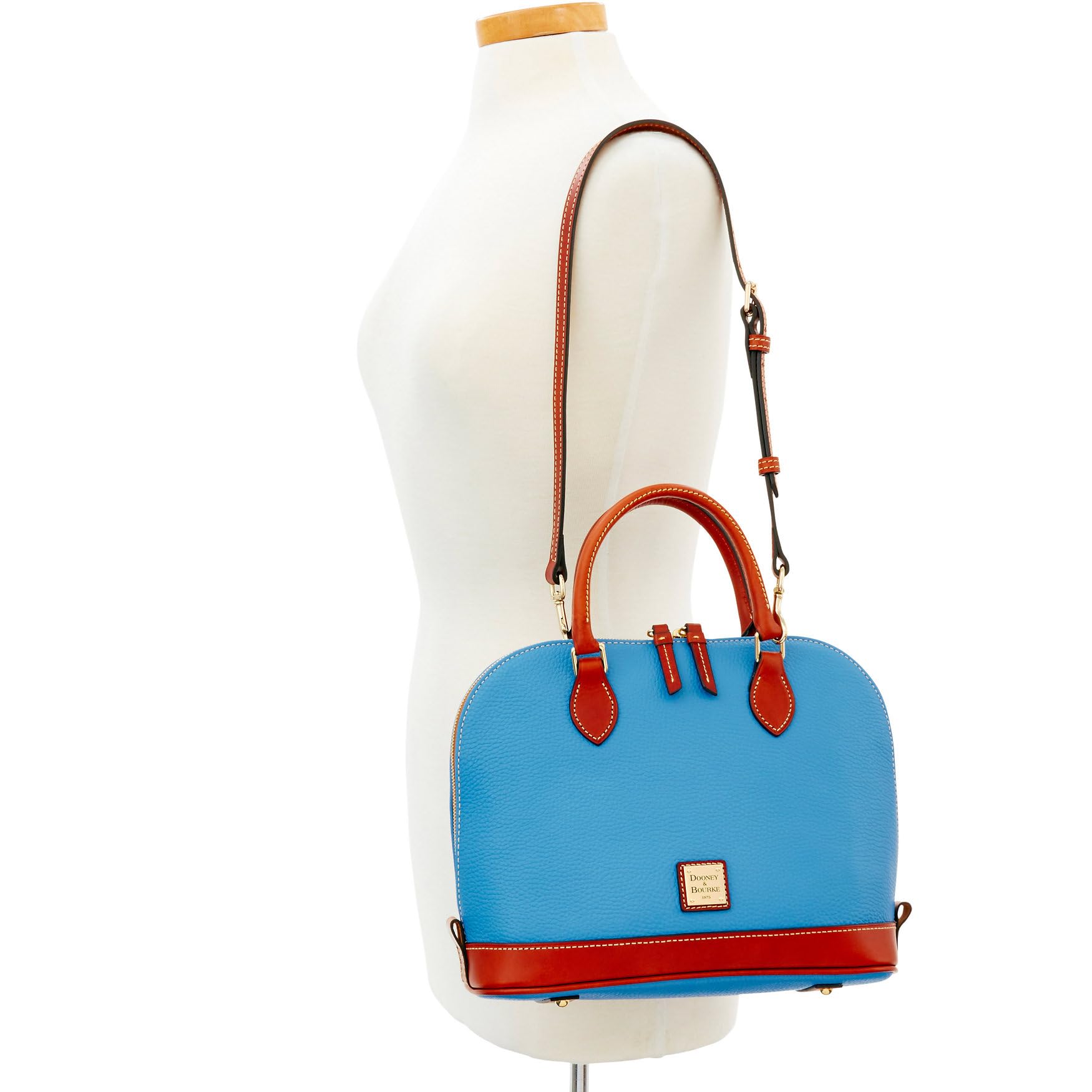 Dooney & Bourke Women's Pebble Grain Leather Zip Zip Satchel - Large Handbag with Adjustable Detachable Shoulder Strap for Work, Travel & Everyday Use