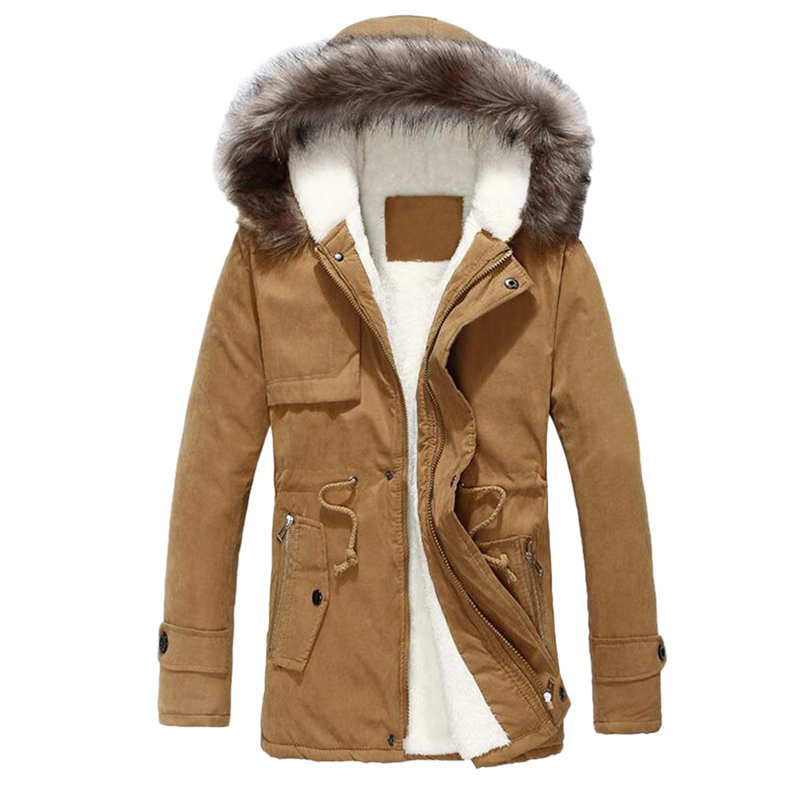 Men's Winter Puffer Jacket - Thick Warm Hooded Coat for Cold Weather | Waterproof Windproof Insulated Parka for Outdoor Activities & Daily Wear