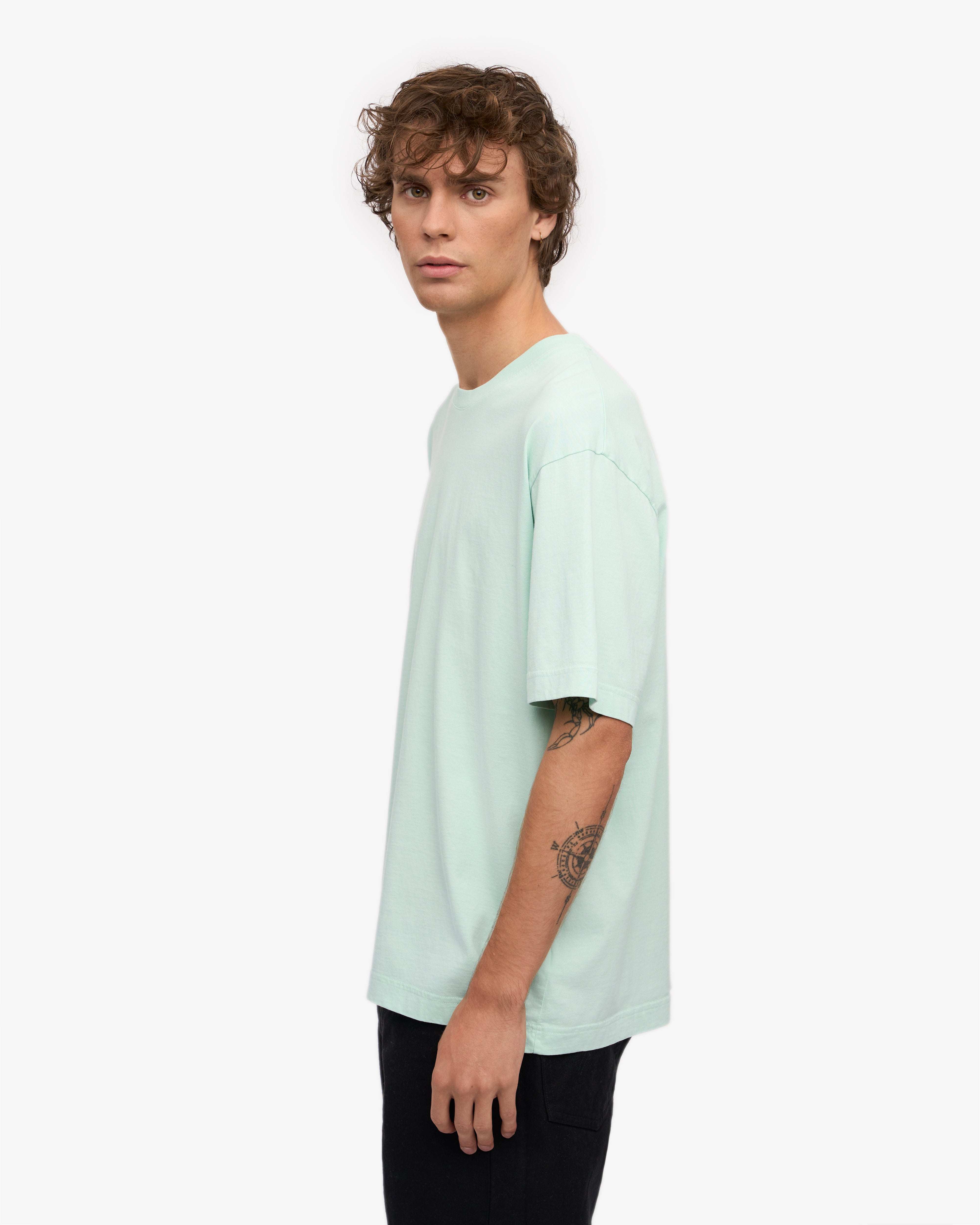 Organic Oversized T-Shirt for Women - Light Aqua - Soft & Comfortable Cotton Tee - Perfect for Casual Wear, Loungewear & Everyday Outfits