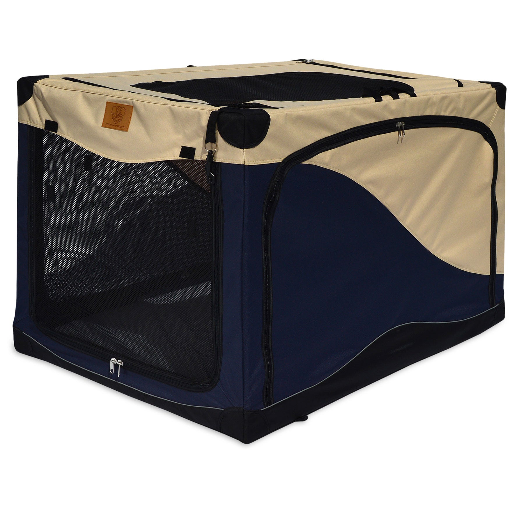 Precision Pet Soft-Sided Dog & Cat Crate - Portable Collapsible Travel Carrier for Small to Medium Pets - Perfect for Air Travel, Car Rides & Vet Visits