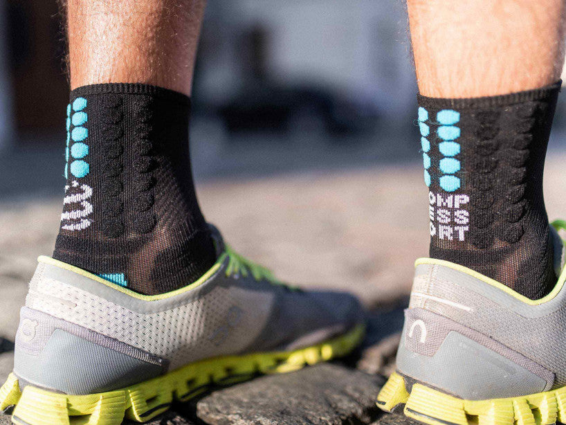 COMPRESSPORT PRO Marathon Running Socks for Men & Women - Black (XU00007B_990) | Moisture-Wicking & Cushioned for Long Distance Running, Trail, and Competition