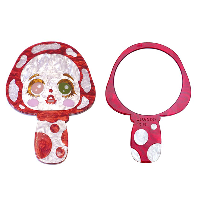 QUANDO Momoco Portable Hand Mirror - Compact Travel Mirror for Makeup, Grooming & Beauty - Perfect for Home, Travel, Gym & Purse