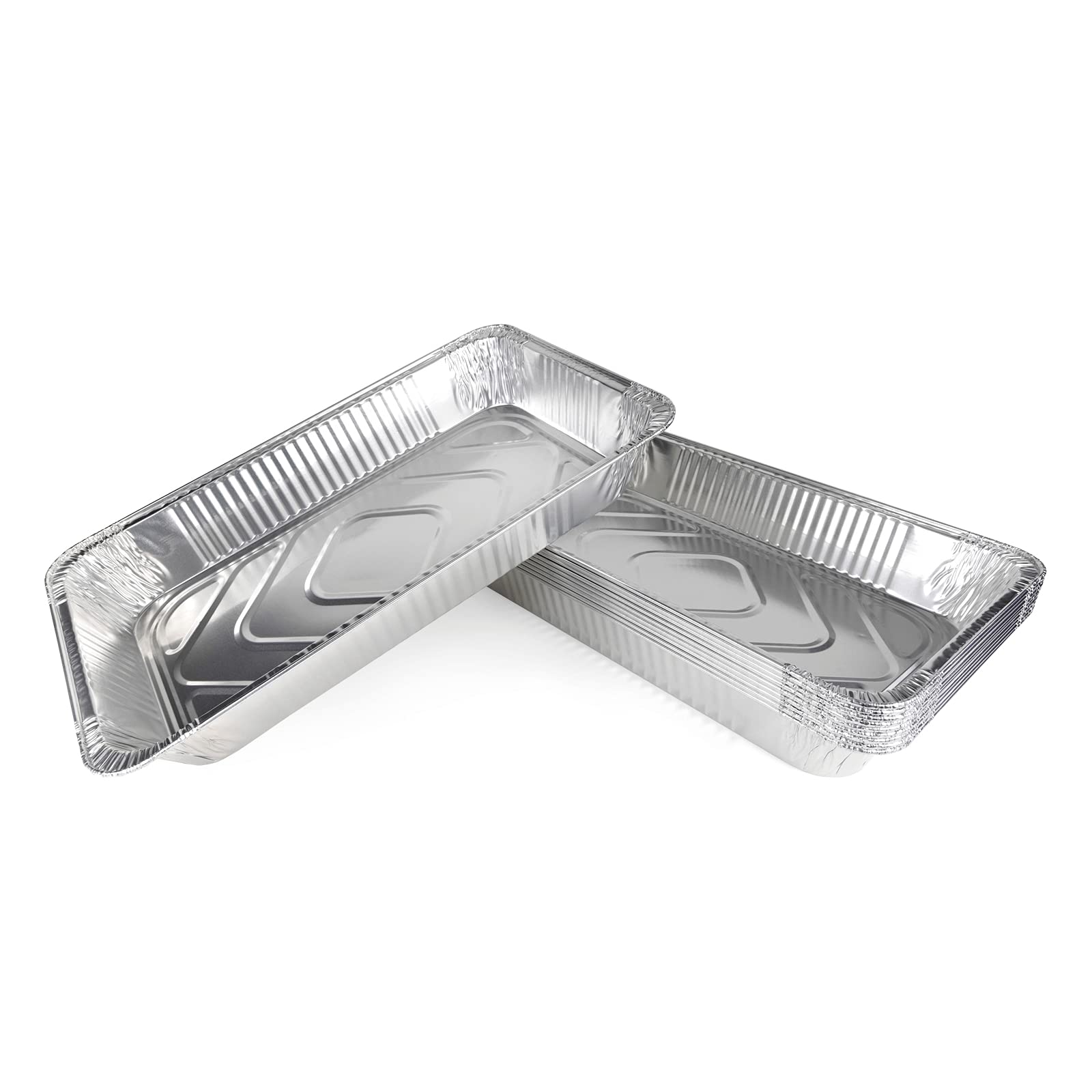 IDL Packaging Full Size Aluminum Steam Table Pans - 10 Pack Deep 21