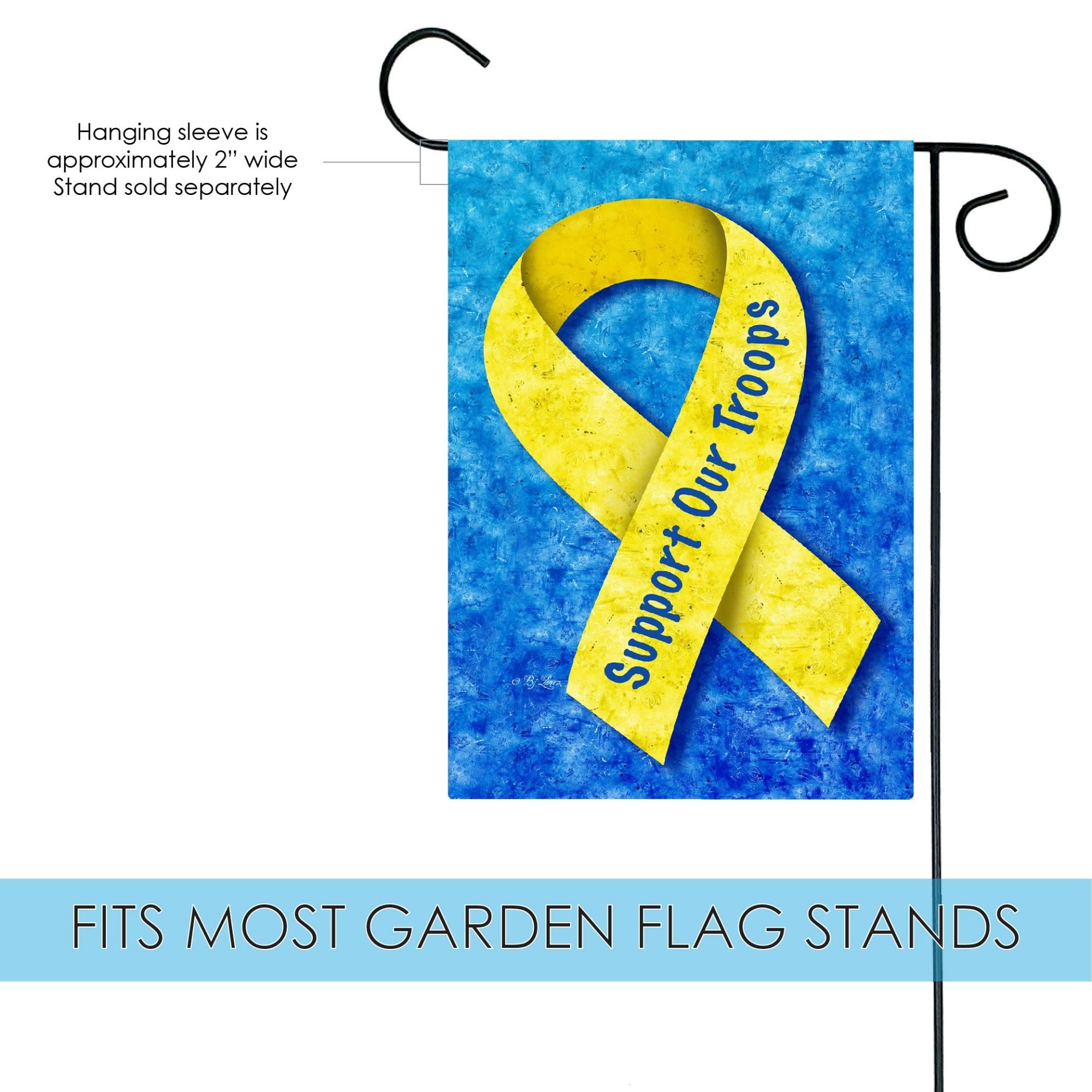 Toland Home Garden 12x18 Inch Double Sided Patriotic Garden Flag - Support Our Troops Military Yard Decoration for Outdoor House & Garden - Perfect for Memorial Day, Veterans Day & Patriotic Events