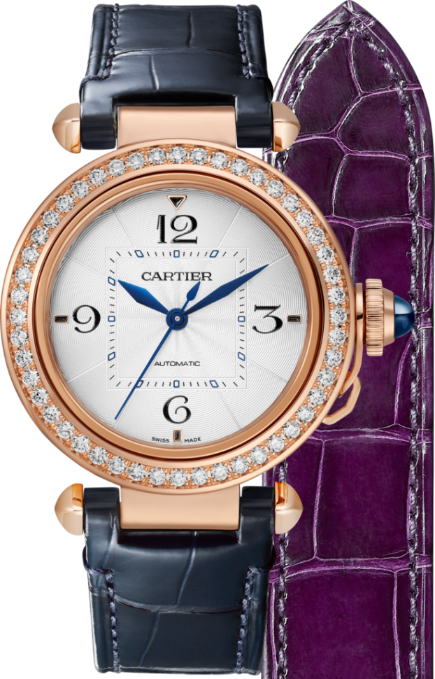 Cartier Pasha 35mm Rose Gold Diamond Ladies Watch - Luxury Women's Wristwatch for Formal Events & Special Occasions