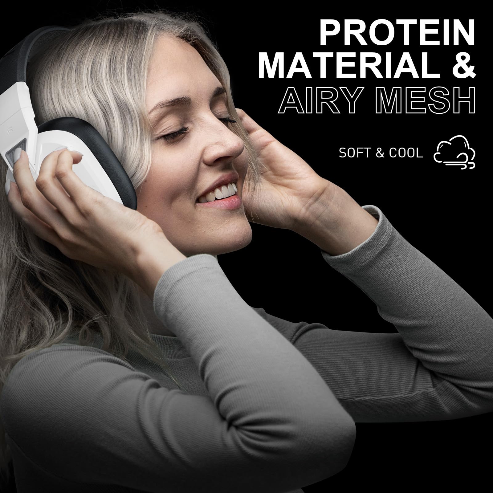 Skapendy VK80 2.4GHz Wireless Gaming Headset for PS5, PS4, PC & Nintendo Switch - Bluetooth Headphones with Noise Cancelling Mic, Stereo Sound, 50+ Hour Battery Life - Perfect for FPS Gaming, Online Chat & Long Gaming Sessions (White)