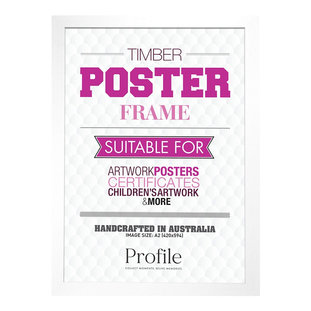 Classic White Timber A2 Picture Frame - Premium Wooden Photo Frame for 16.5x23.4 Inch Artworks | Perfect for Home Decor, Office Display & Gift Giving