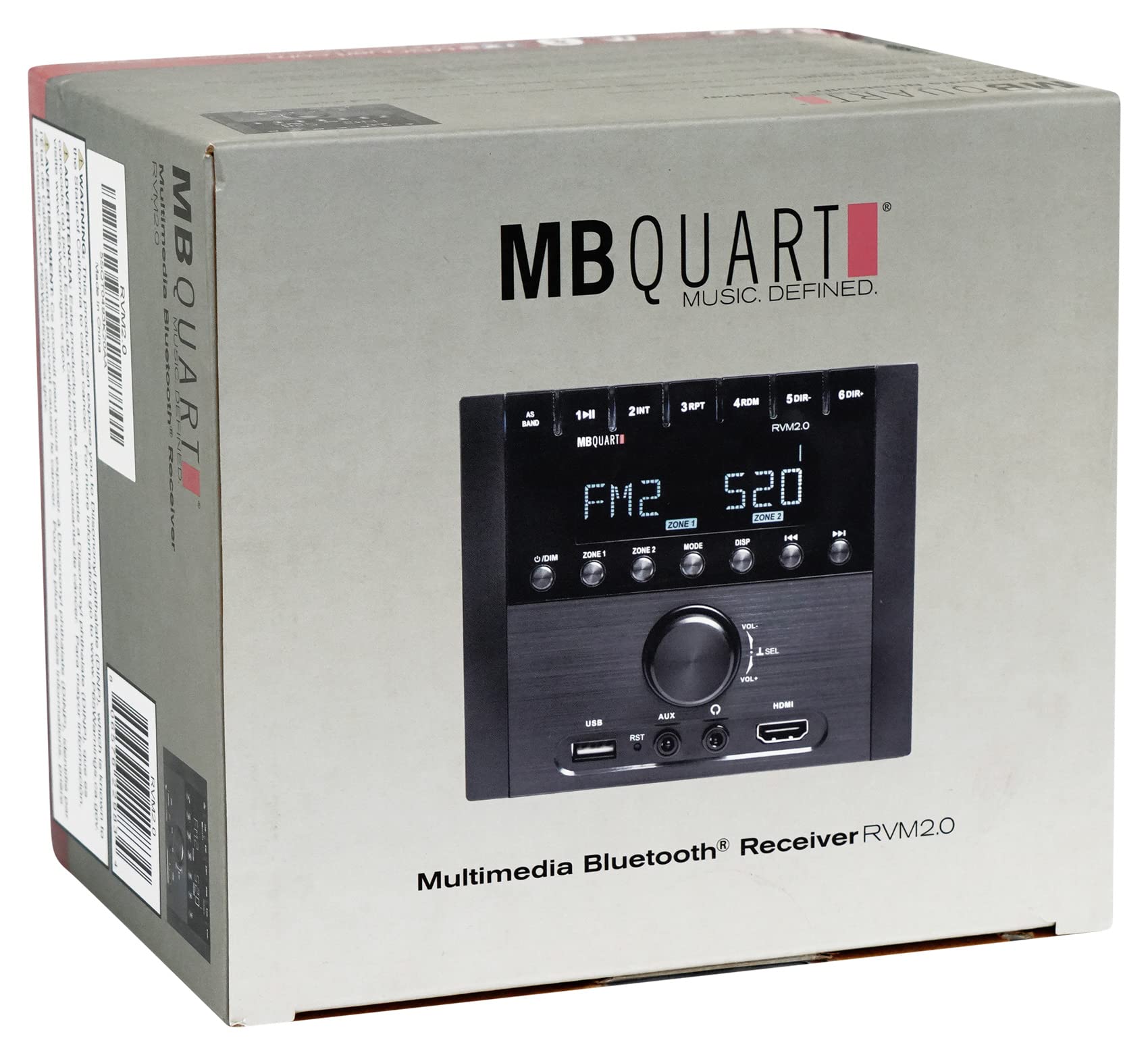 MB Quart RVM2.0 2-Zone RV Stereo with Bluetooth & Rockville MS525B 5.25