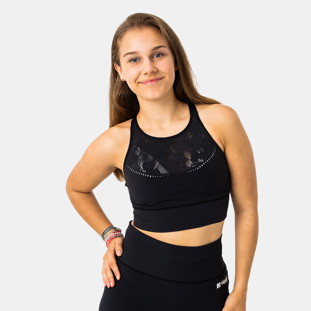 MTV Women's Sporty Sculpt Longline Seamless Bra - High Support Workout Sports Bra for Running, Yoga & Gym - Comfortable & Breathable Activewear