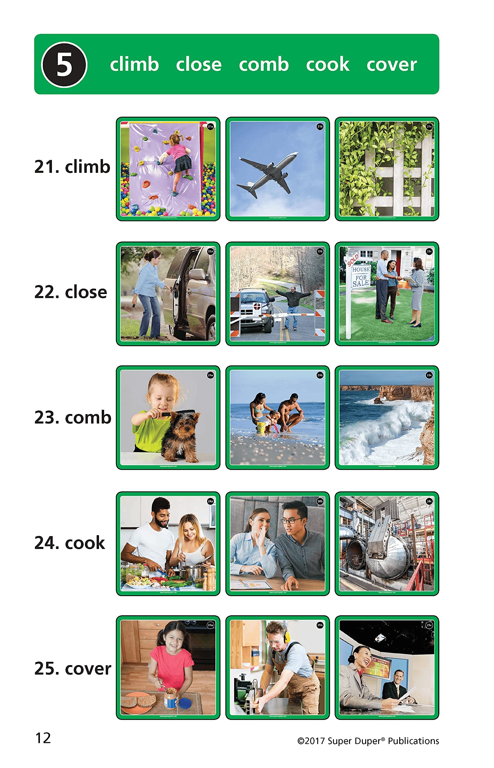 Webber® Big Verbs Vocabulary and Grammar Photo Flash Cards | Educational Learning Resource for Kids | Speech Therapy & ESL Classroom Activities