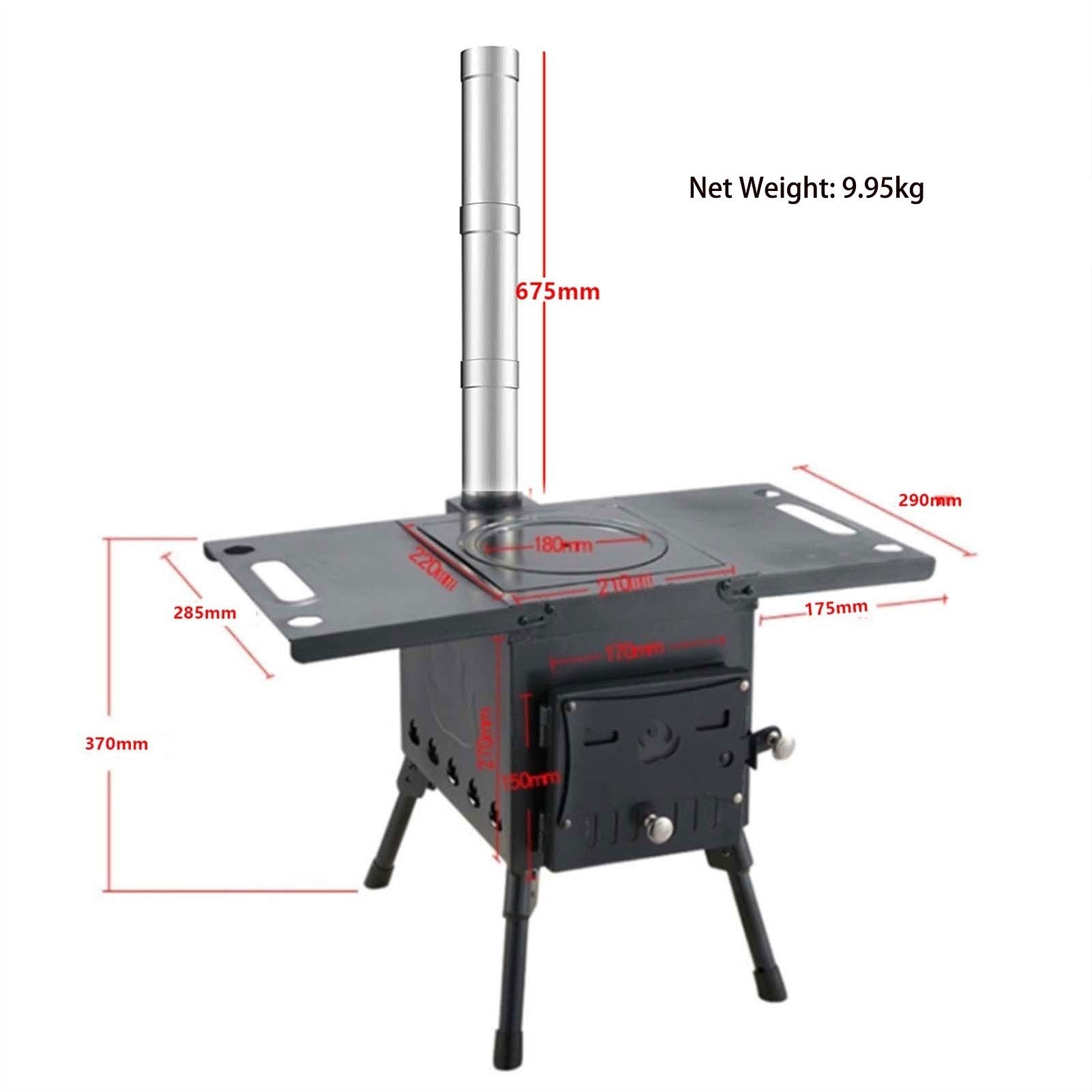 Best Portable Wood Burning Stove for Camping - Lightweight Cast Iron Tent Heater & Outdoor Cooking Stove | Perfect for Backpacking, Hunting, Emergency Survival & Off-Grid Adventures