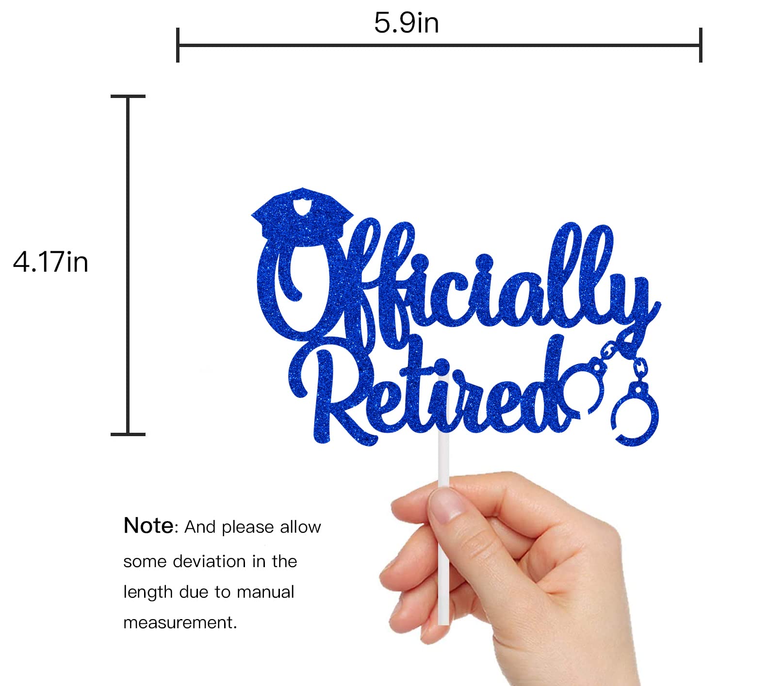 Officially Retired Police Officer Cake Topper - Happy Retirement Cake Decorations - The Legend Has Retired Police Party Supplies - Blue | Perfect for Retirement Cakes, Farewell Parties & Law Enforcement Celebrations