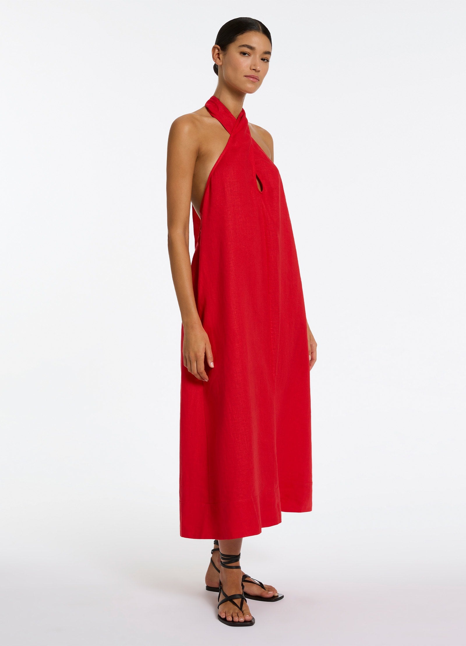 Jetset Low Back Halter Dress for Women - Sexy Red Cocktail Party Dress - Perfect for Night Out, Club, Date Night and Special Occasions