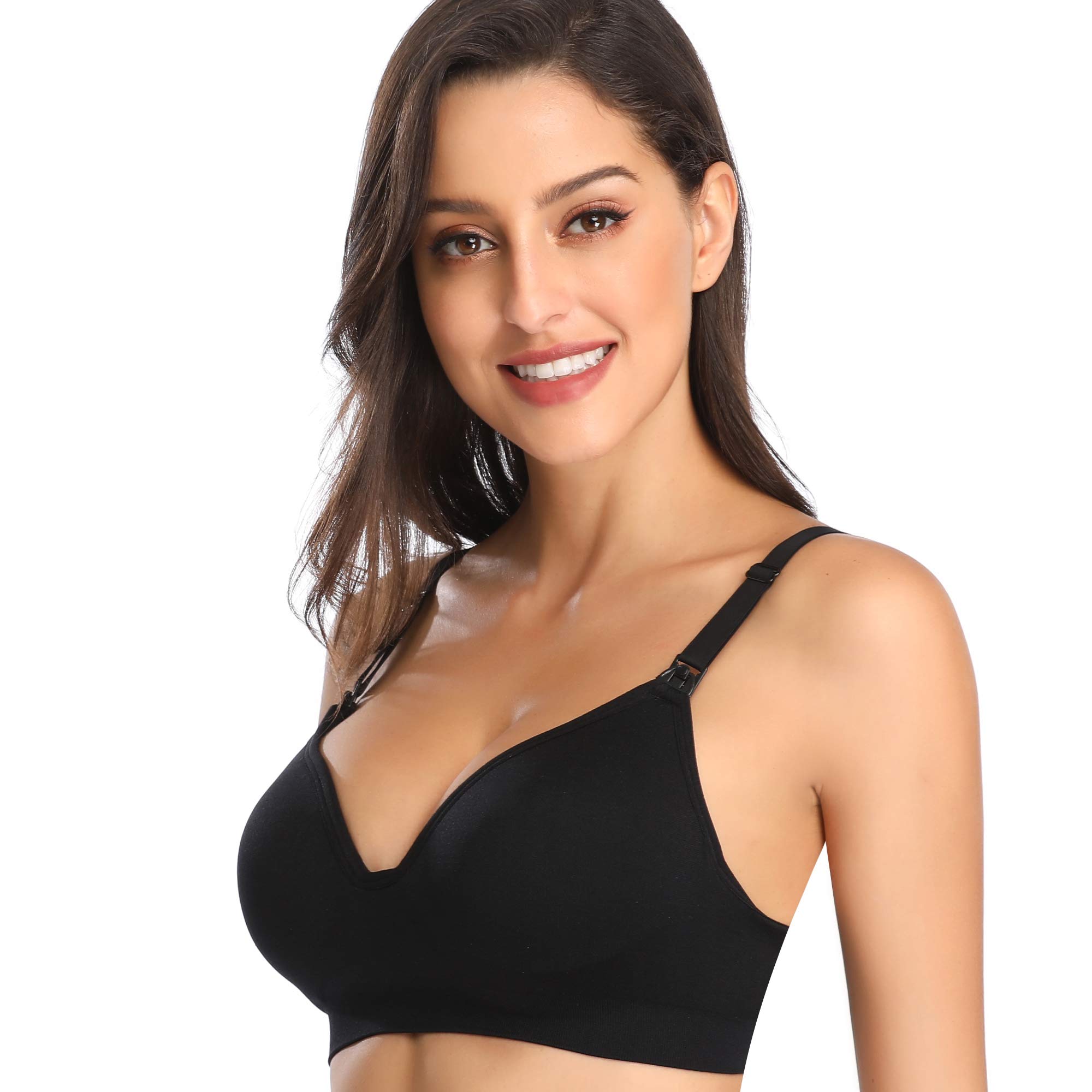 GXXGE Women's Seamless Nursing Bra - Wireless Maternity & Sleeping Bra for Breastfeeding Moms - Comfortable Push Up Support for Pregnancy & Postpartum (Perfect for Daily Wear, Nursing & Lounging)