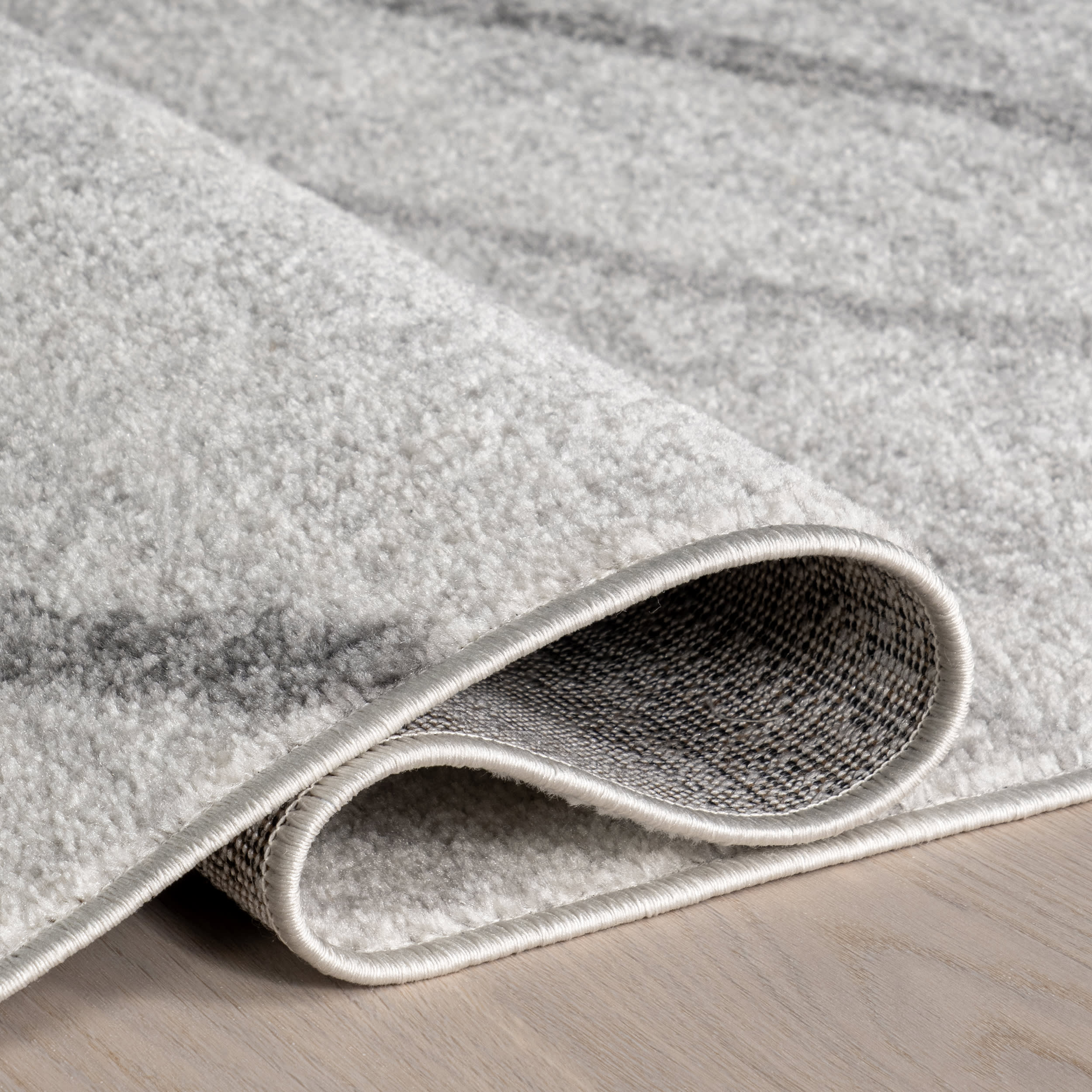 Broken Lattice Pattern Area Rug - Soft Grey Modern Floor Carpet for Living Room, Bedroom & Office Decor