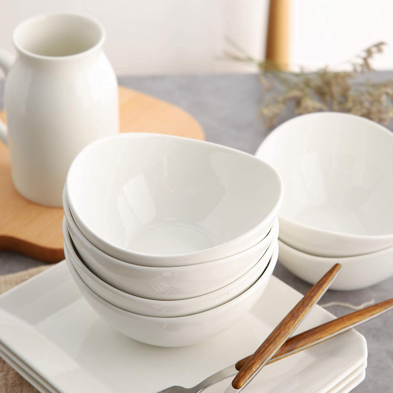 6-Pack White Porcelain Serving Bowls - 10 oz Small Dessert Dishes for Ice Cream, Snacks, Appetizers & Candy | Durable Ceramic Bowls, Dishwasher Safe | Perfect for Parties, Restaurants & Home Entertaining