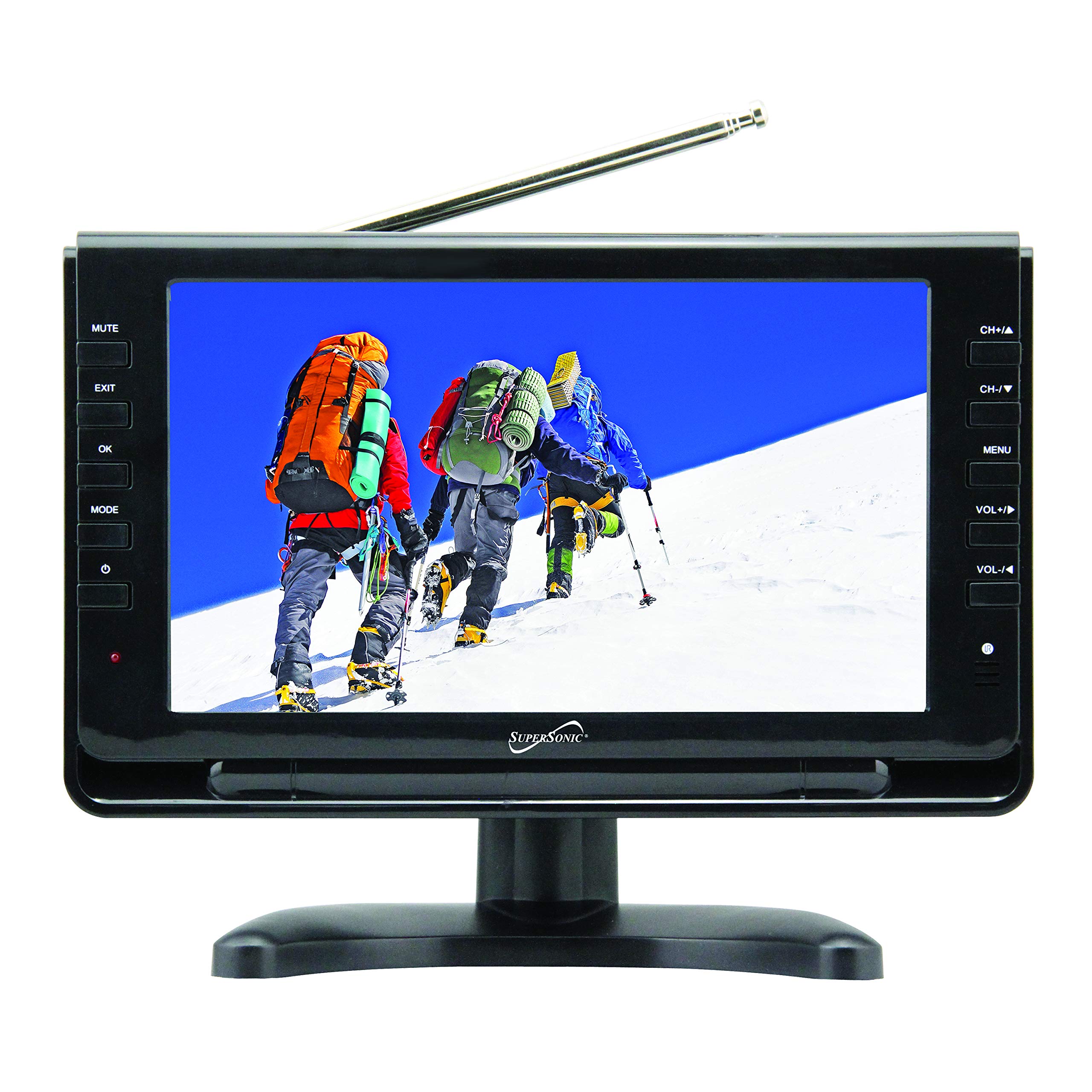 Supersonic SC-499 9-Inch Portable LED TV with HD Display, USB/SD Card Inputs, Built-in Digital Tuner, Rechargeable Battery - Perfect for RV Travel, Kitchen Countertops, Camping, Dorm Rooms & Mobile Entertainment