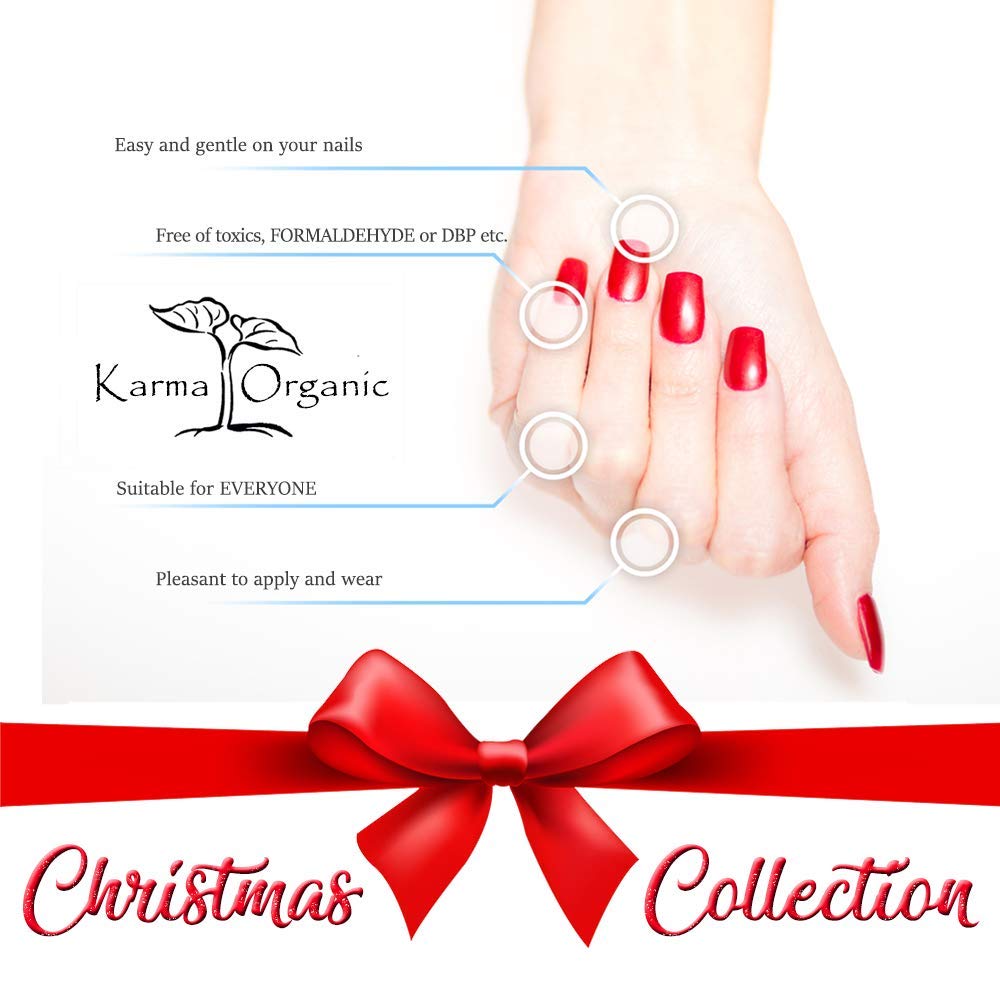 Christmas Nail Polish Set - Natural Base Coat & Non-Toxic Remover | Vegan, Cruelty-Free Nail Art Kit (10-Pack) for Holiday Parties & Gift Giving