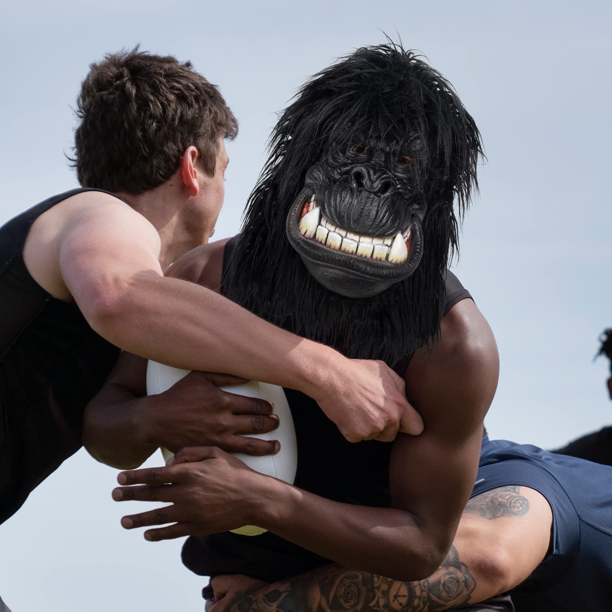 Gorilla Mask Hairy Latex Animal Costume - Realistic Monkey Head Mask for Halloween, Cosplay, Carnival & Themed Parties - Perfect for Costume Events, Role Playing & Fun Gatherings