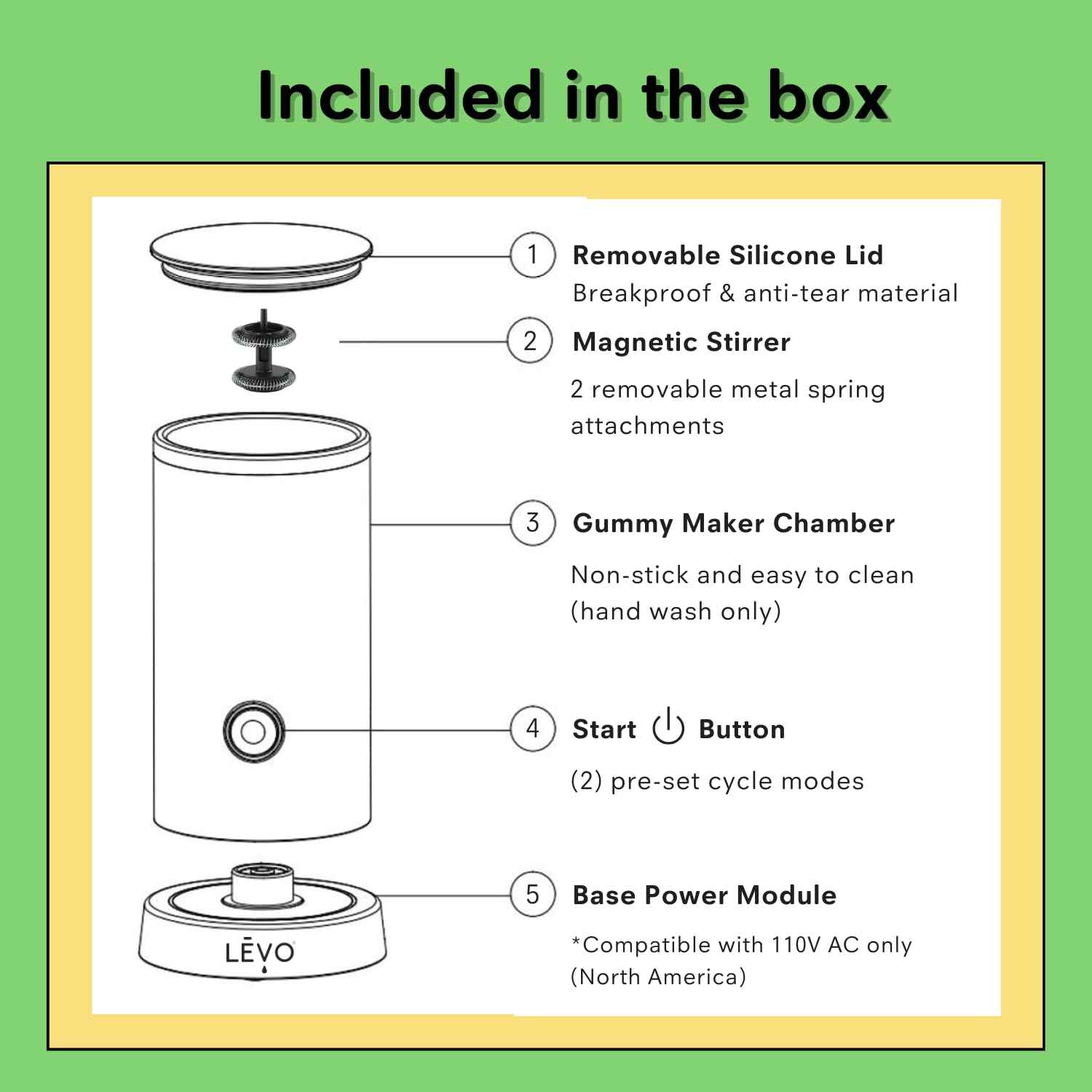 LEVO Gummy Candy Maker Machine - Automatic Infused Edible Mixer for DIY THC/CBD Gummies - Make Potent Herb Candies at Home - Perfect for Homemade Edibles & Medical Cannabis Users