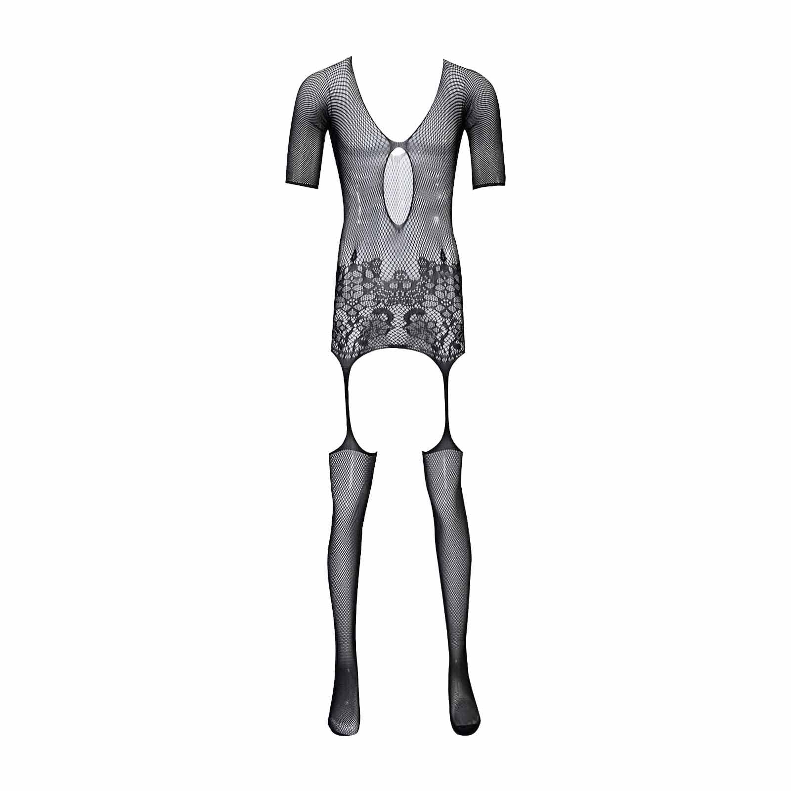 Sexy Men's Lingerie - Open Front Fishnet Pantyhose & Bodysuit Stockings for Sensual Wear | Perfect for Roleplay, Cosplay and Intimate Occasions