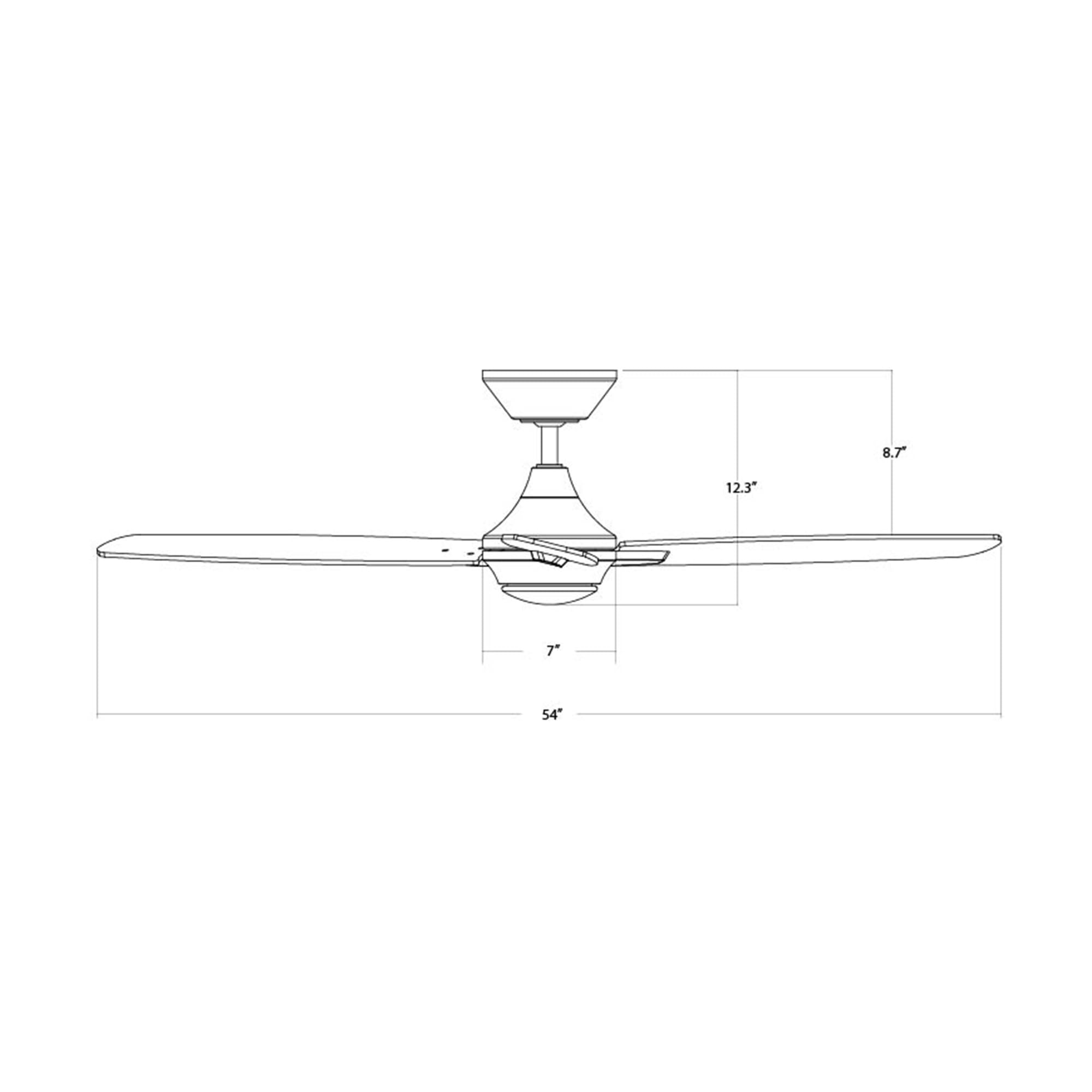 WAC Smart Blitzen 54-inch Indoor/Outoor Ceiling Fan with Remote - 3-Blade Matte White Design, Alexa & App Control (iOS/Android) - Perfect for Living Rooms, Bedrooms, and Covered Patios
